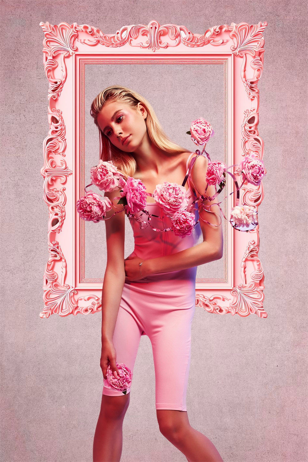 Dbackdrop Art Cornice Per Foto Rettangolare Rosa Sfondo Astratto Viola RR4-50