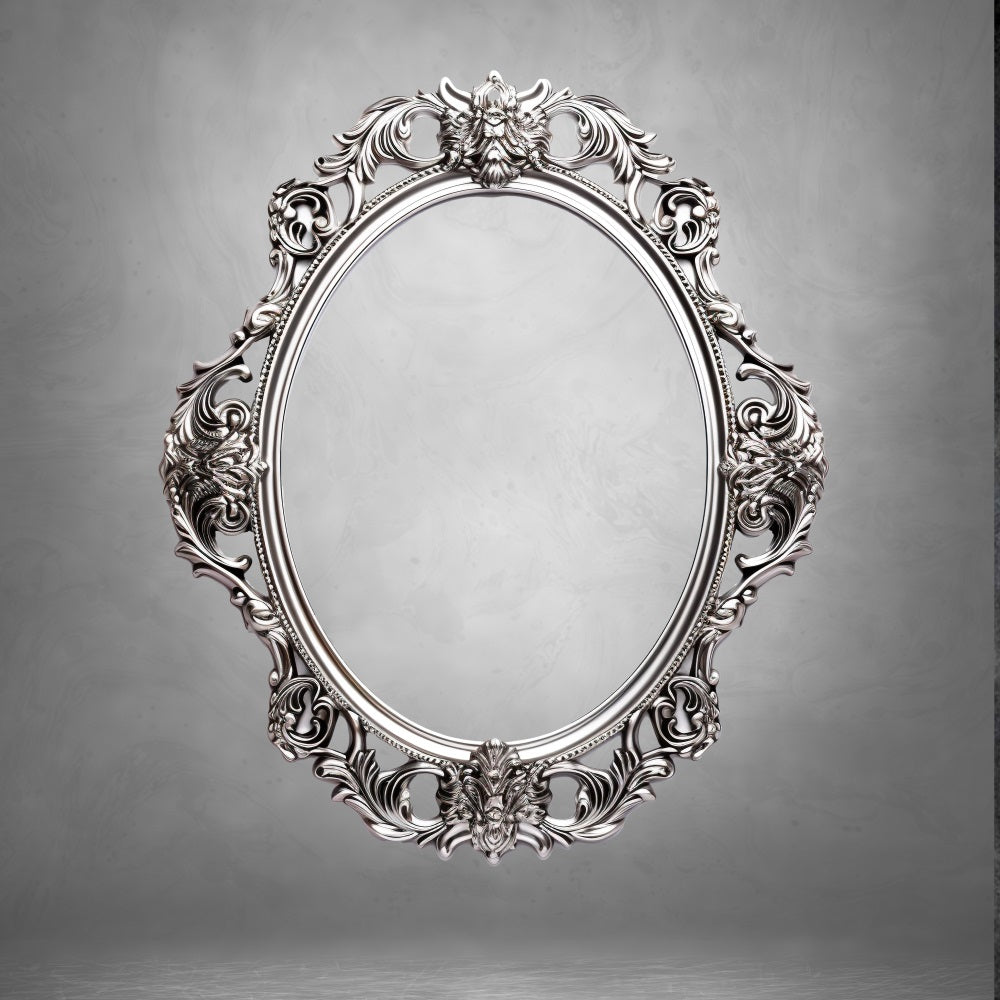 Dbackdrop Art Classic Cornice Ovale Per Foto Tono Grigio Sfondo Astratto RR4-59