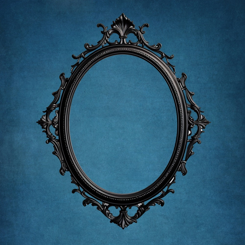 Dbackdrop Art Classic Cornice Ovale Nera Sfondo Astratto Blu RR4-60