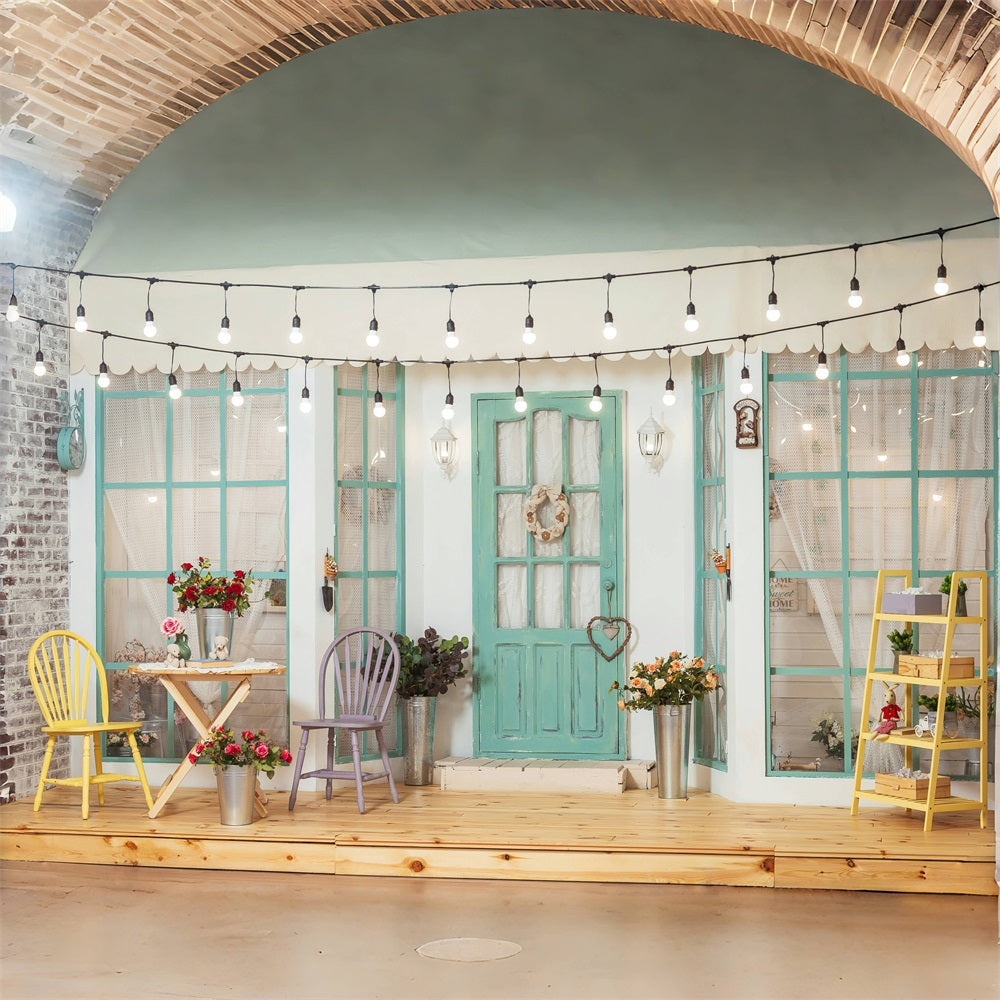 Caldo Sfondo Di Corde Luminose Per La Casa Patio RR5-10