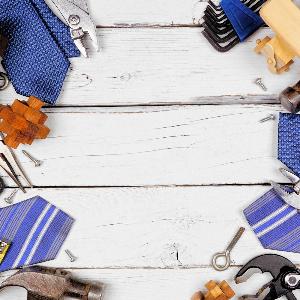 Fondale Per Cravatta Da Uomo Con Strumenti Per La Tavola In Legno Per La Festa Del Papa RR5-14