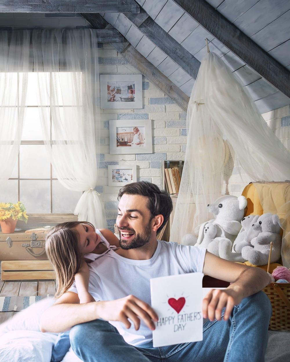 Fondale Fotografico In Soffitta Per La Sala Giochi Dei Bambini RR5-20