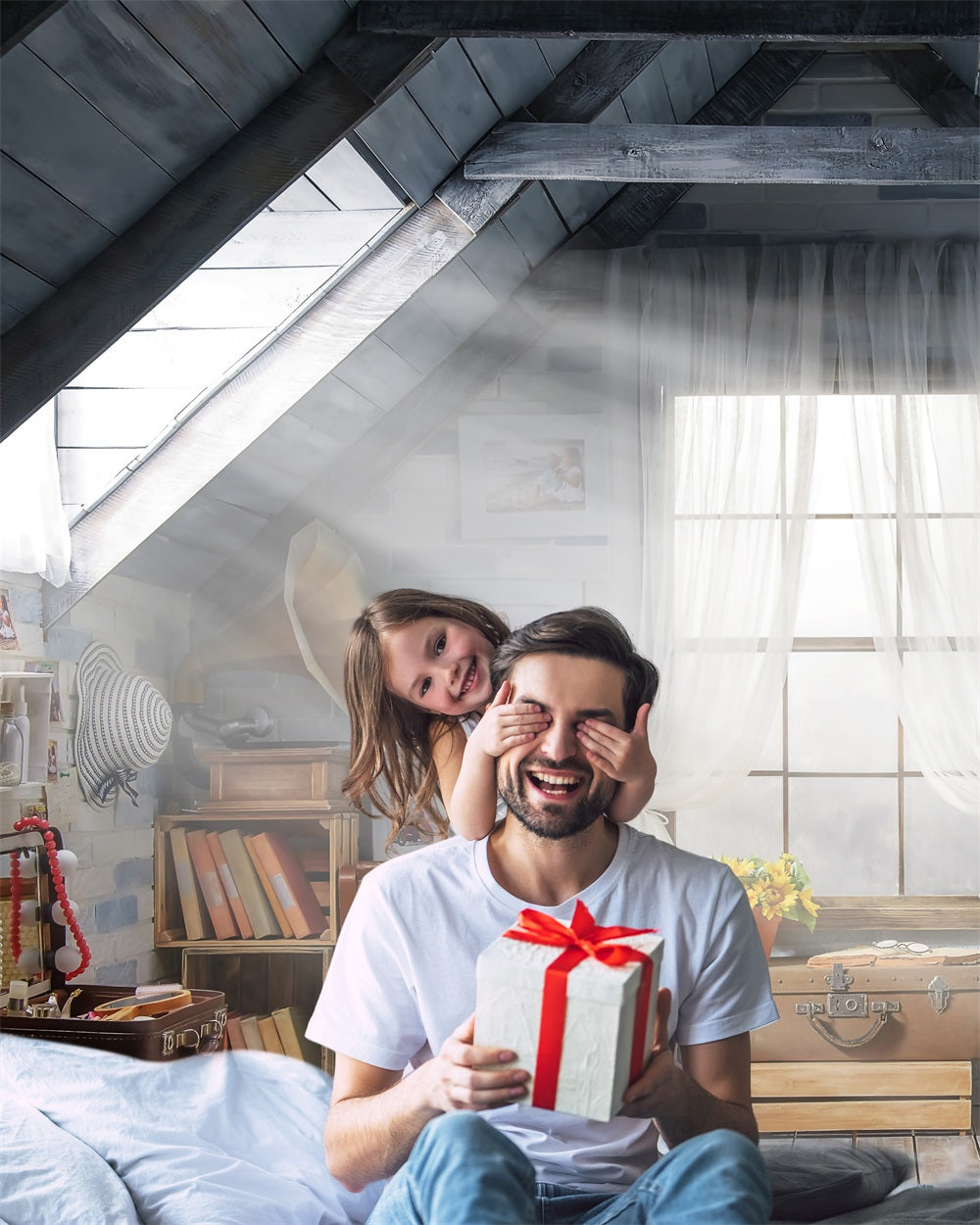 Fondale Fotografico In Soffitta Per La Sala Giochi Dei Bambini RR5-20