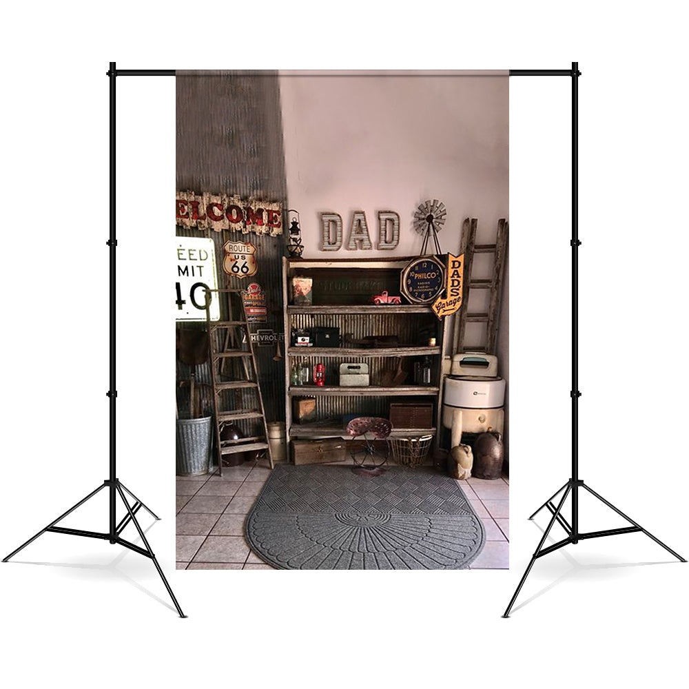 Sfondo Della Festa Del Papa Del Garage Vintage Di Papa RR5-23