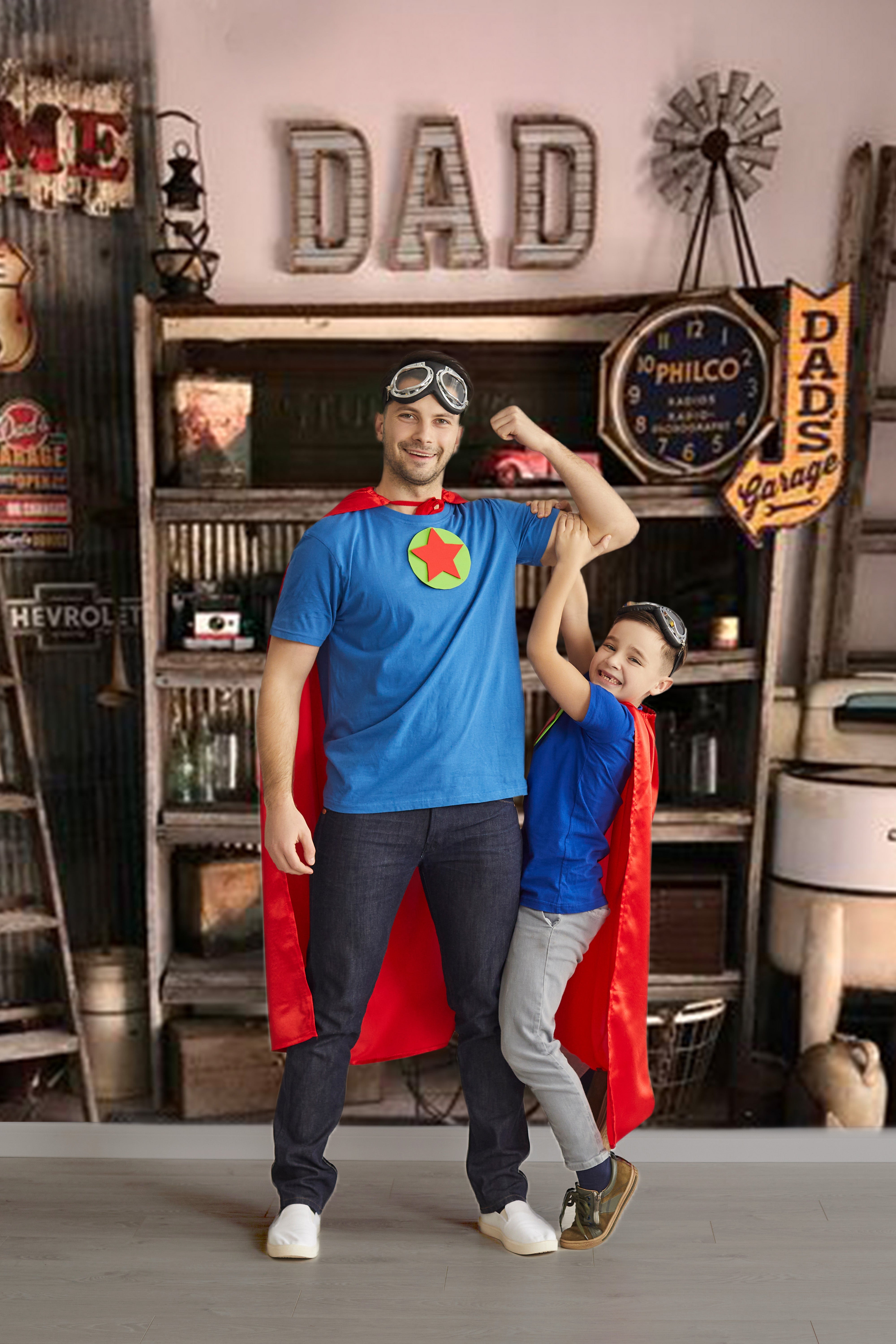 Sfondo Della Festa Del Papa Del Garage Vintage Di Papa RR5-23