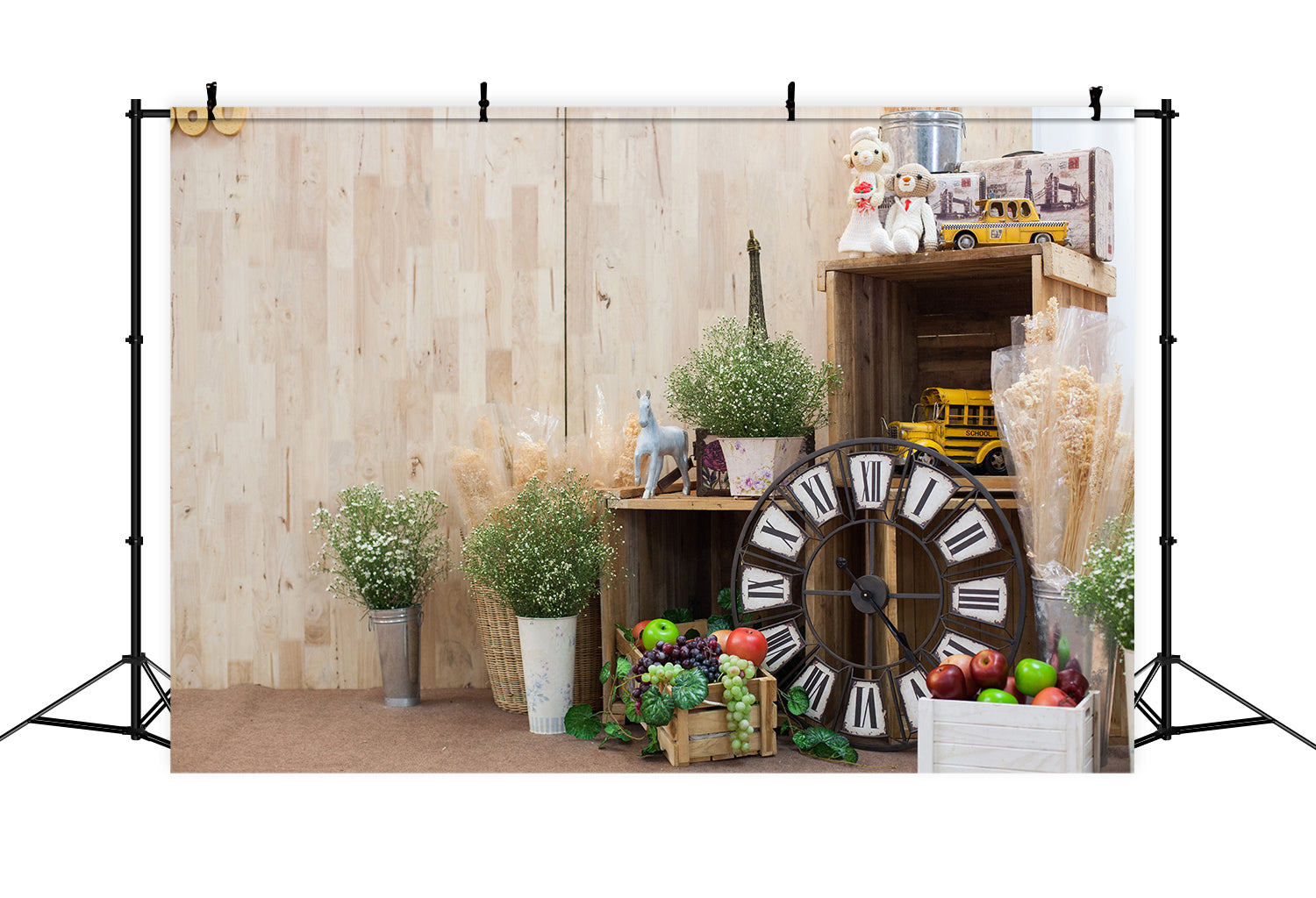 Sfondo Per Cabina Fotografica Con Decorazioni Verdi E Fiori RR5-26