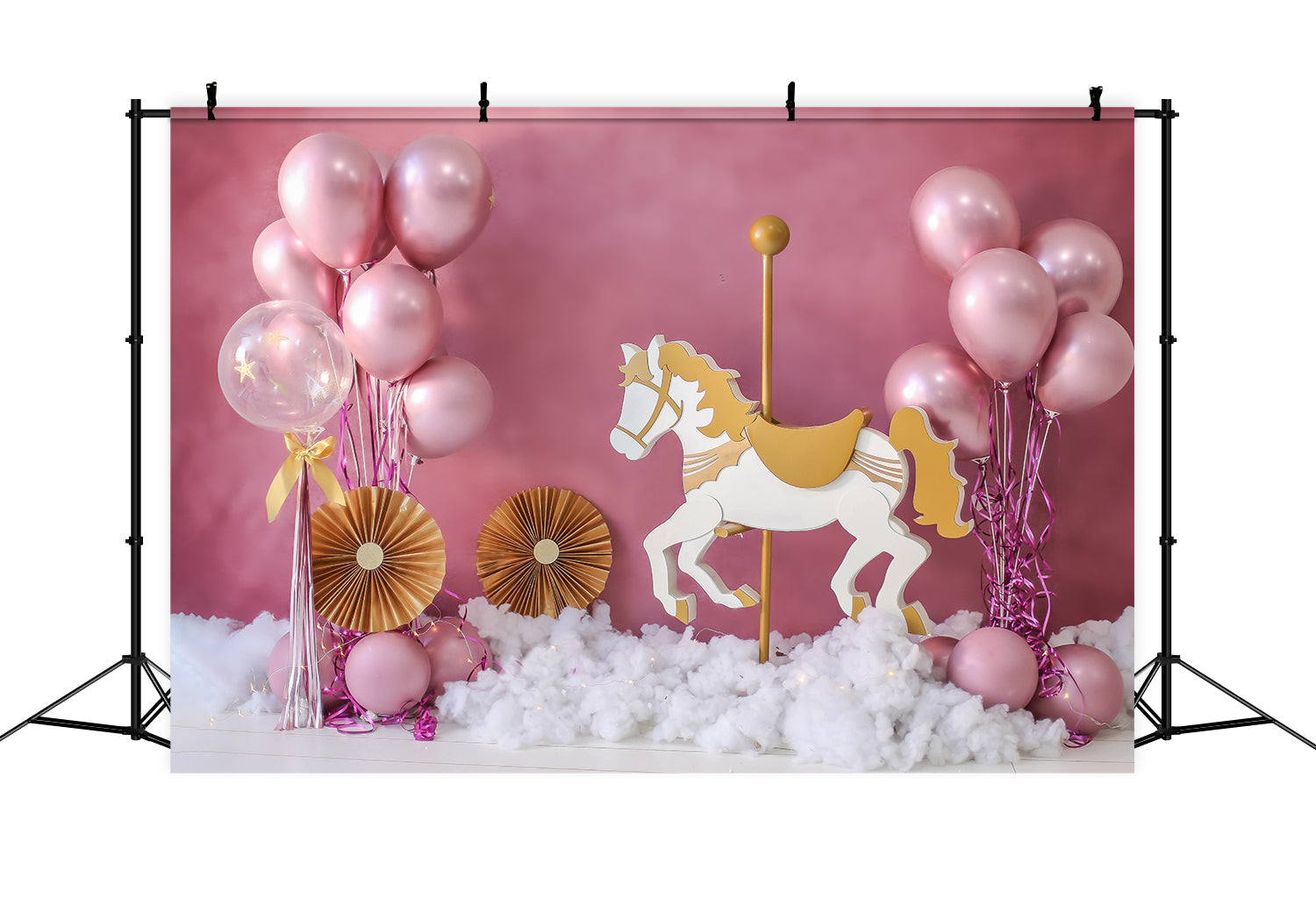 Sfondo Decorativo Per Feste Per Bambini Con Palloncini Rosa RR5-39