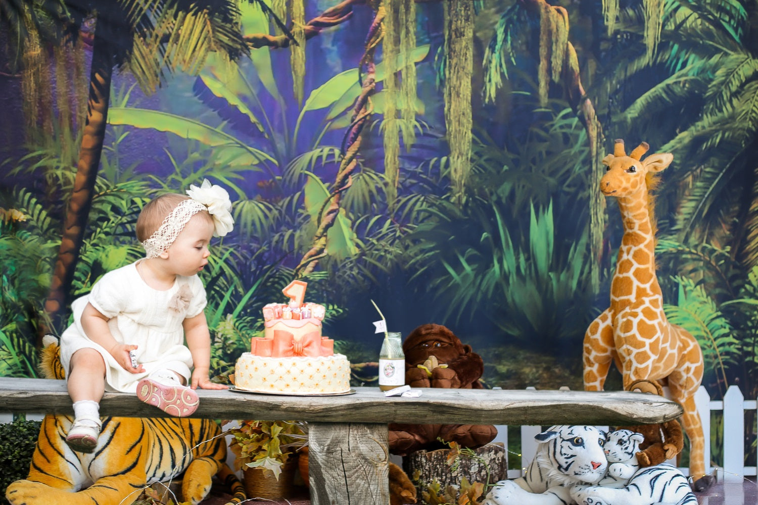 Sfondo Per Feste Per Bambini Safari Con Animali Della Giungla RR5-45