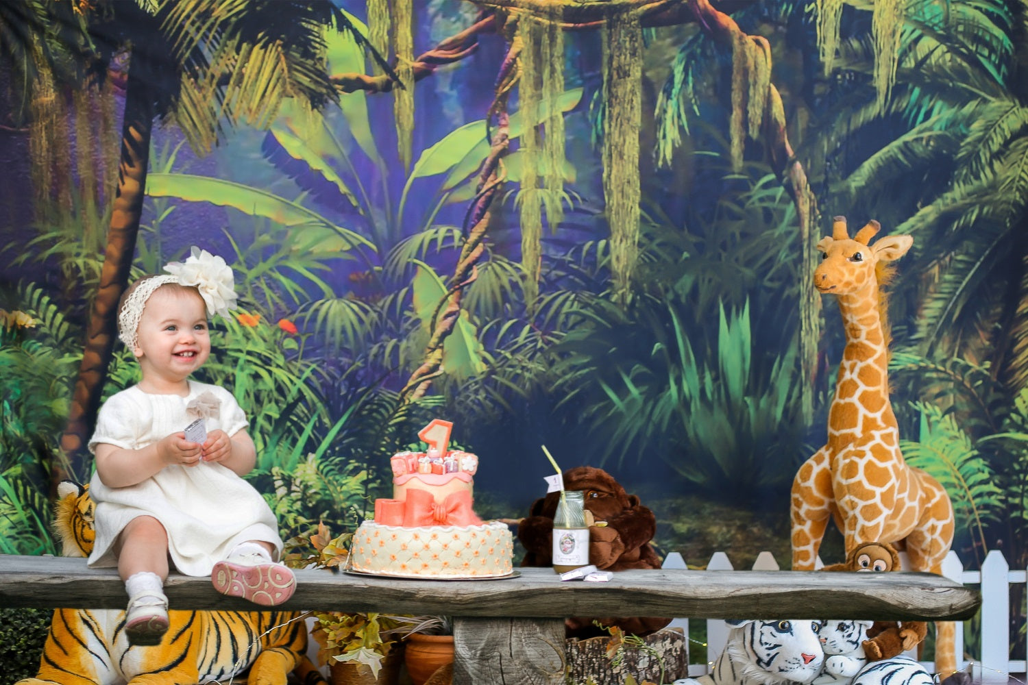 Sfondo Per Feste Per Bambini Safari Con Animali Della Giungla RR5-45