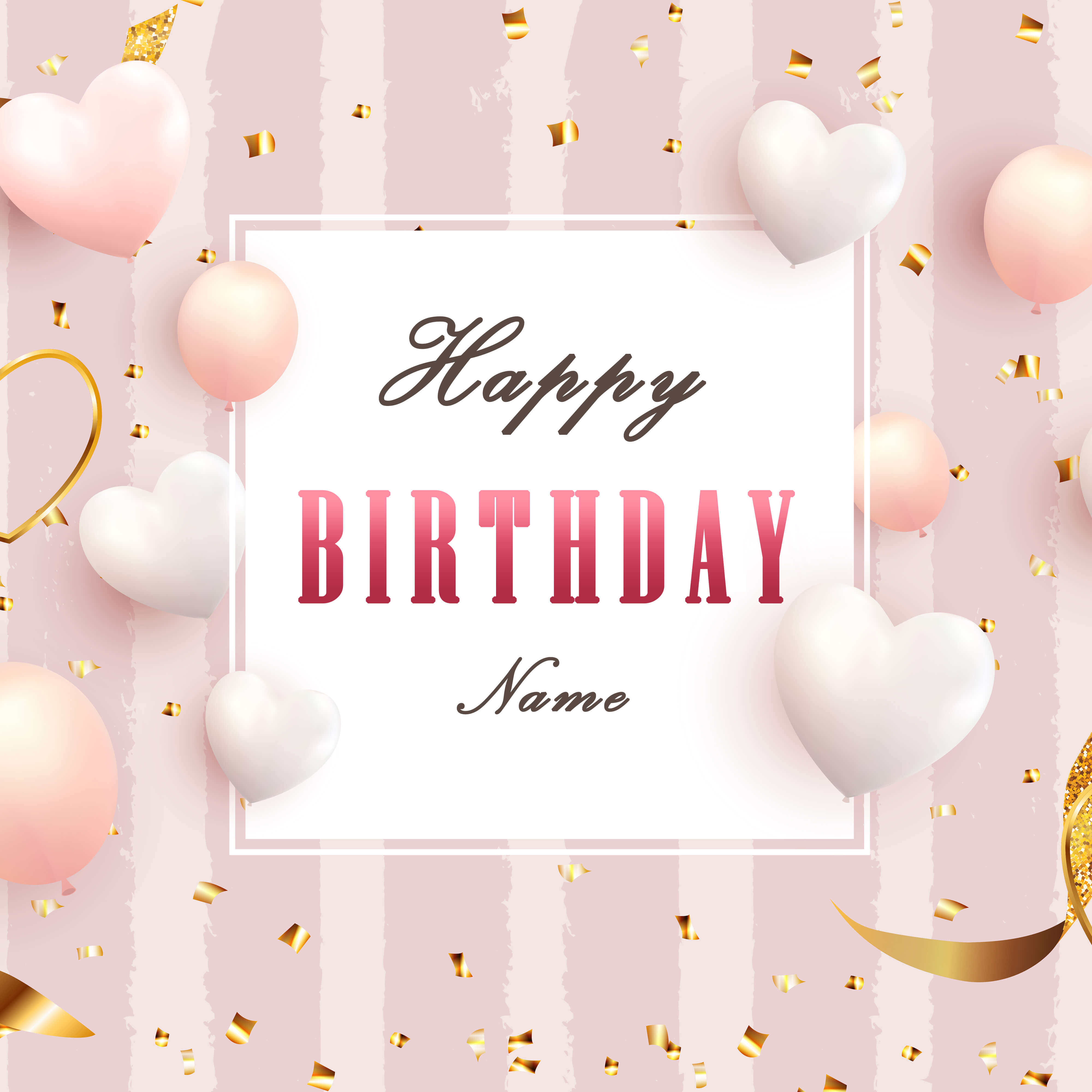 Sfondo Compleanno Personalizzato Con Palloncini Cuore Amore RR5-47