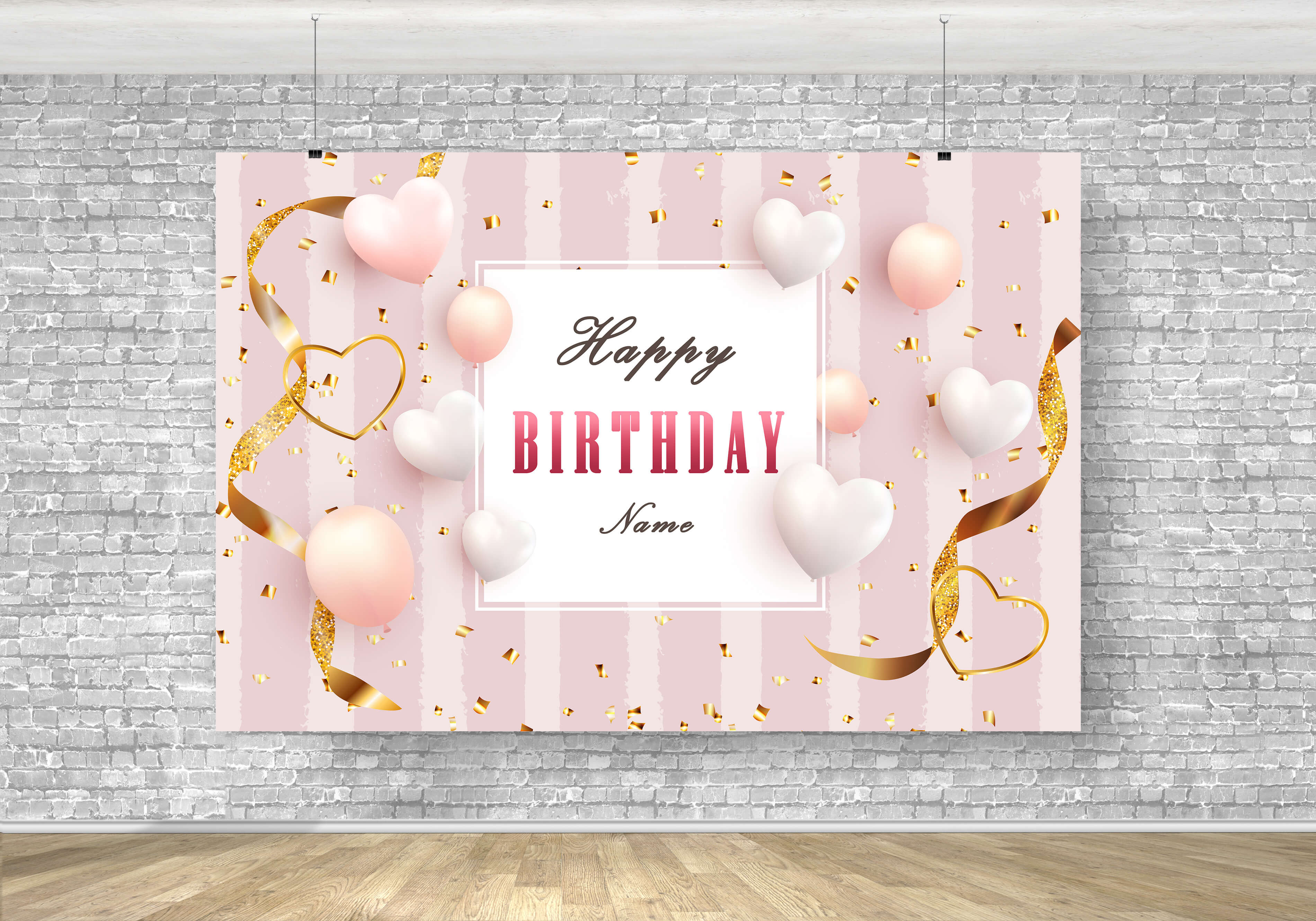 Sfondo Compleanno Personalizzato Con Palloncini Cuore Amore RR5-47