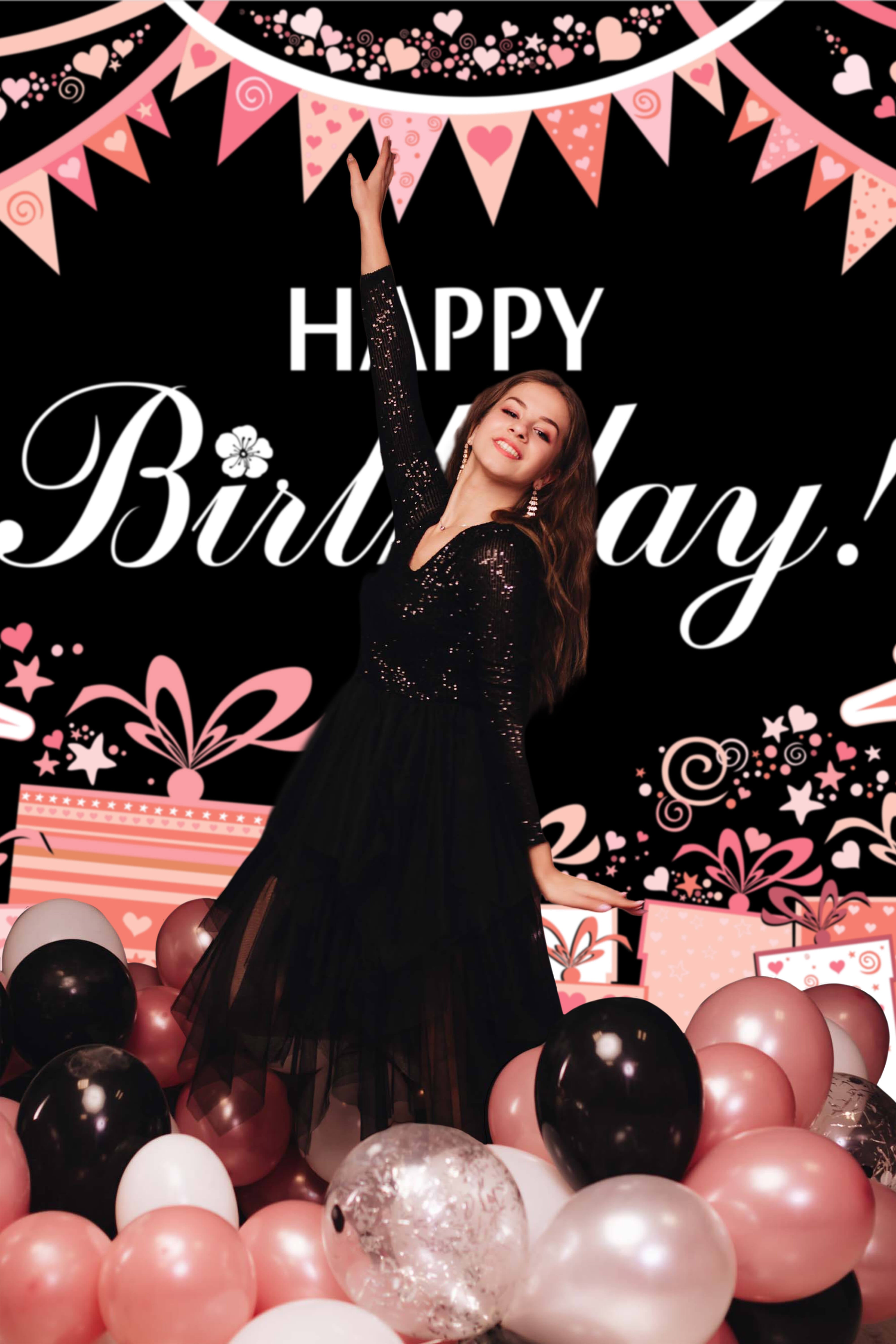 Confezione Regalo Con Bandiere Rosa Sfondo Personalizzato Per Compleanno RR5-48