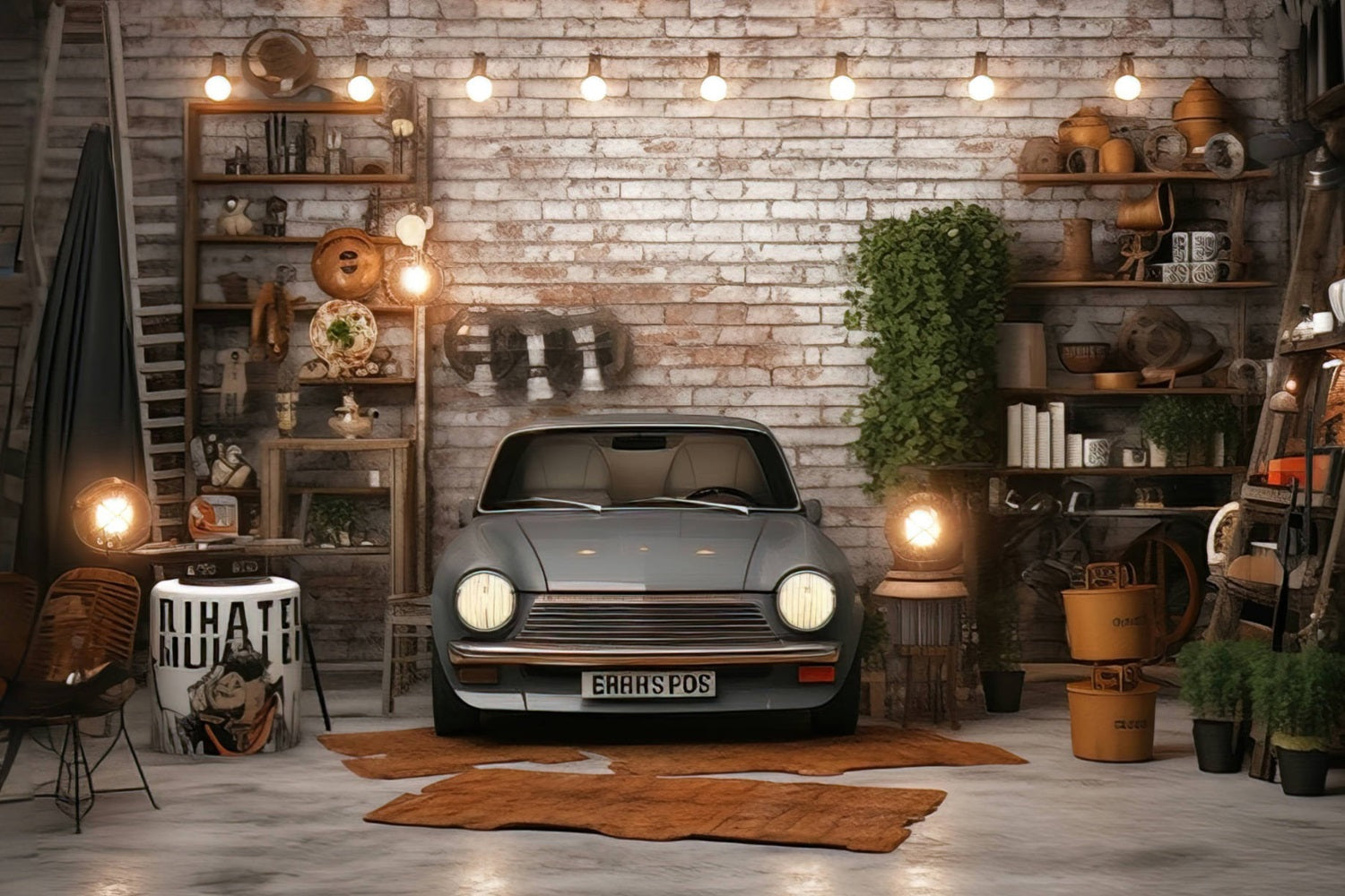 Sfondo Della Stanza Degli Attrezzi Automobilistici Per La Festa Del Papa RR5-4