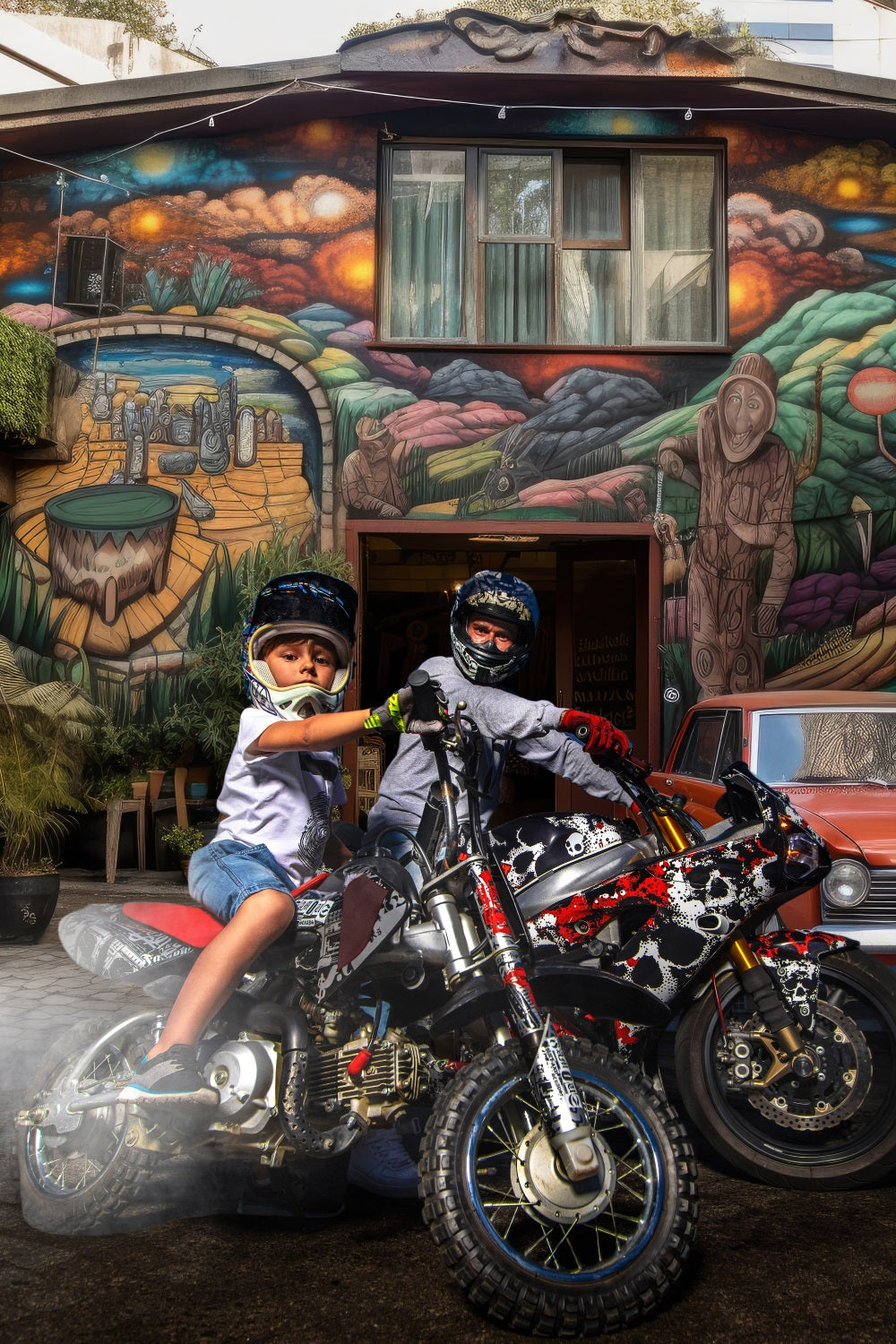 Sfondo Di Auto Rossa Per La Festa Del Papa Doodle House RR5-5