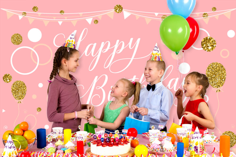 Sfondo Personalizzato Di Buon Compleanno Splendente In Oro Rosa RR5-52