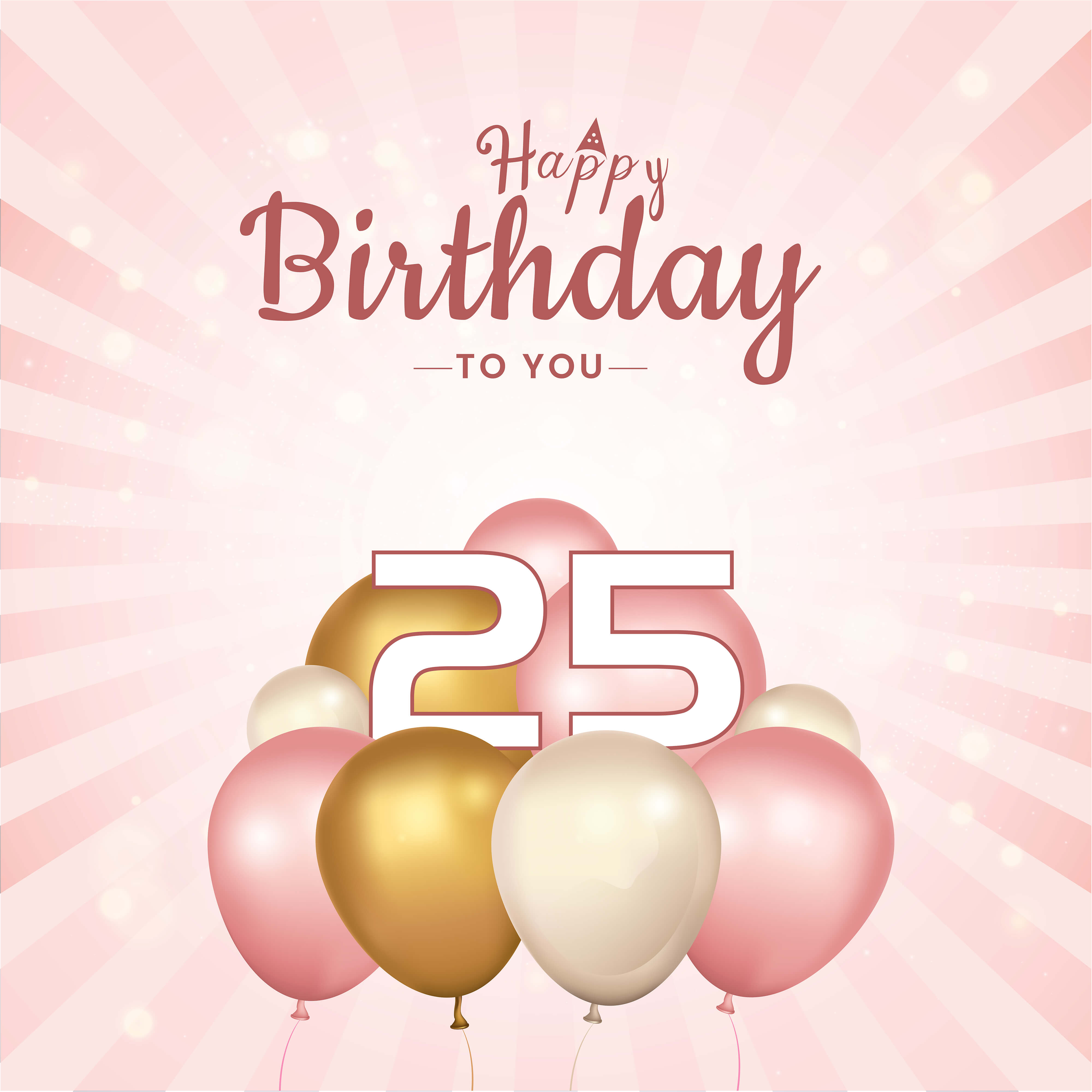 Sfondo Personalizzato Per Decorazione Del 25 Compleanno RR5-55