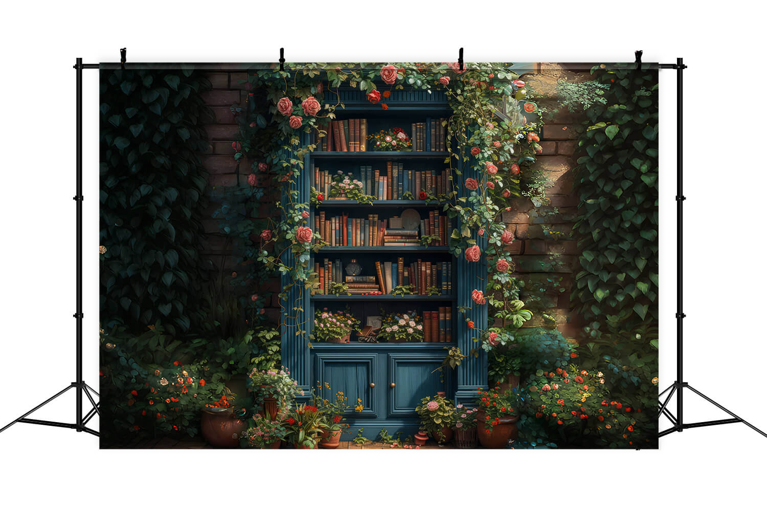 Libreria Ritorno A Scuola Con Sfondo Floreale RR6-35