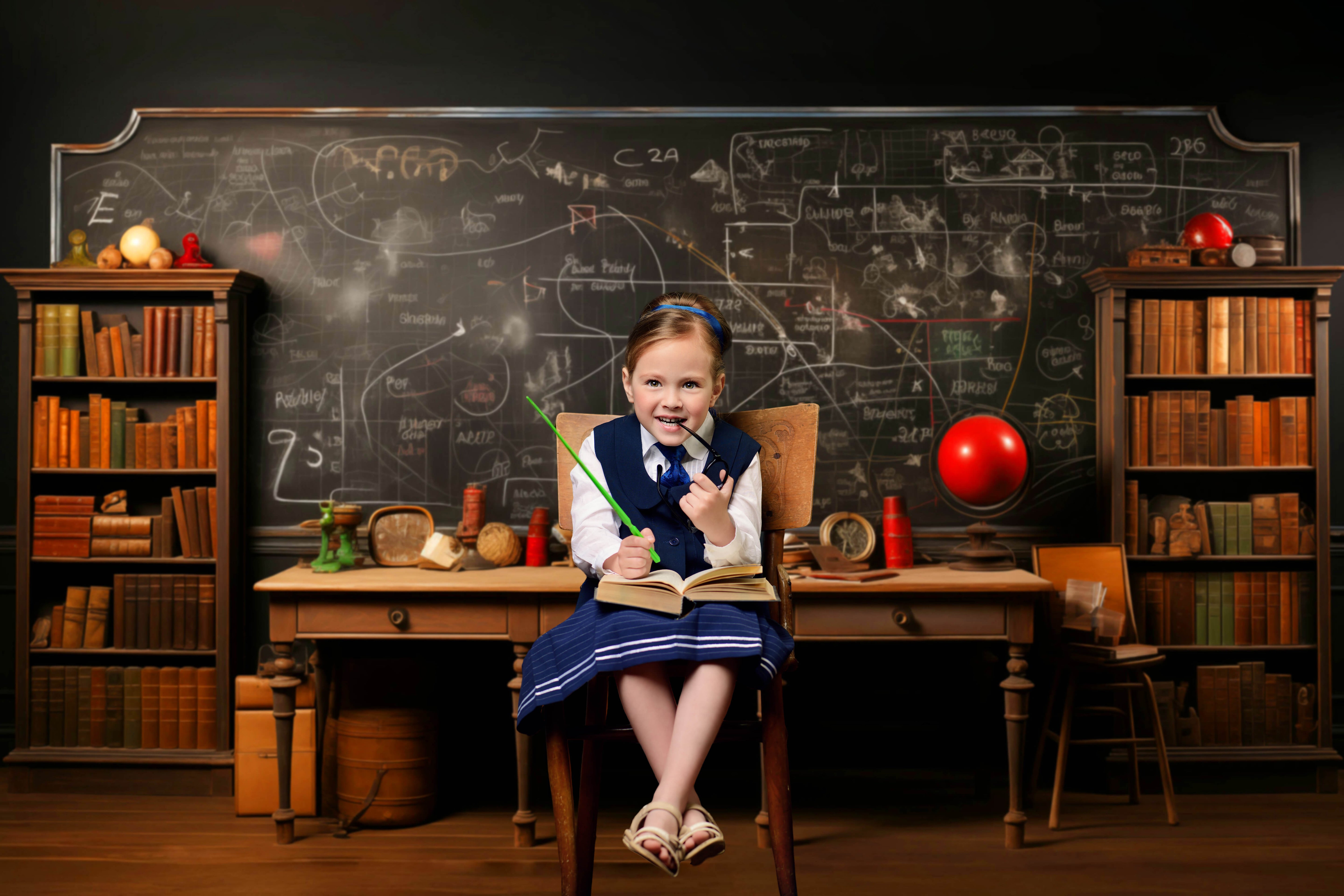 Sfondo Fotografico Per Il Ritorno A Scuola Nella Vecchia Classe RR6-45