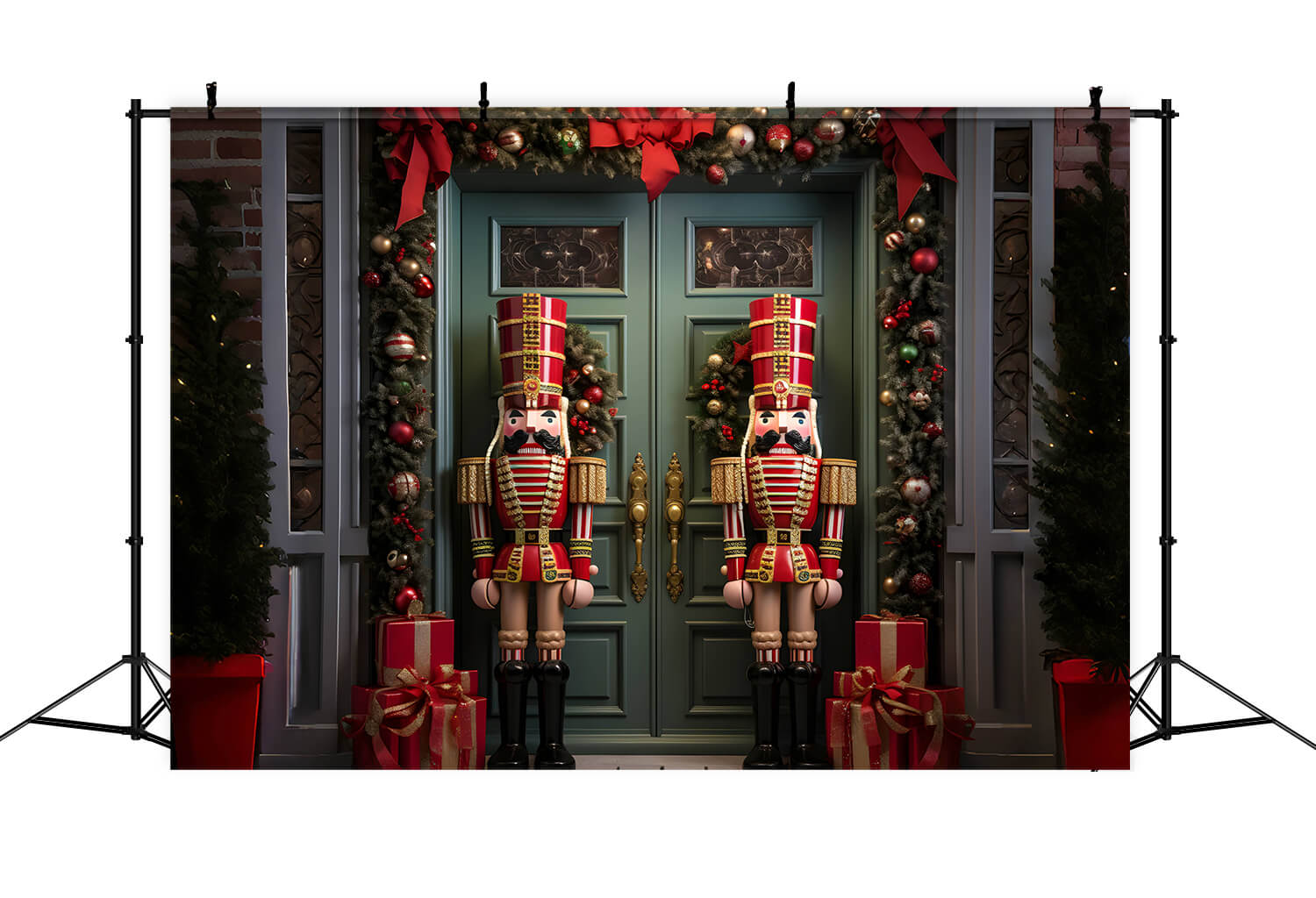 Sfondo Del Negozio Dello Schiaccianoci Della Casa Di Natale RR6-56