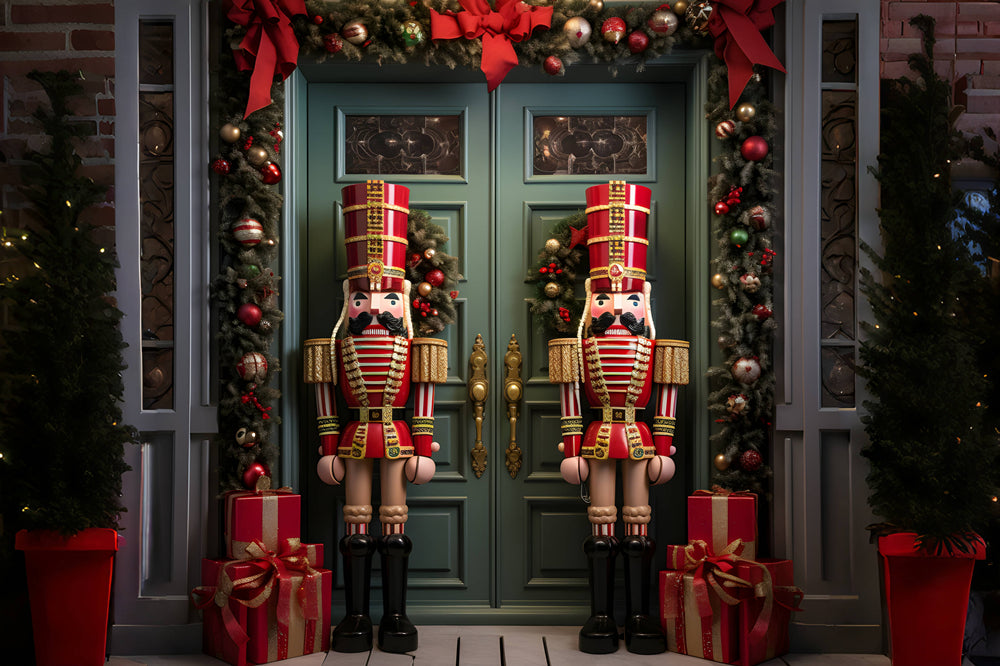 Sfondo Del Negozio Dello Schiaccianoci Della Casa Di Natale RR6-56