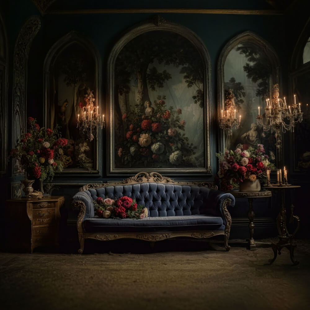 Divano Del Soggiorno Vittoriano Sfondo Da Parete Retro RR6-63