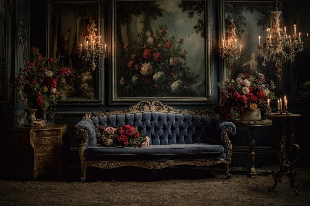 Divano Del Soggiorno Vittoriano Sfondo Da Parete Retro RR6-63