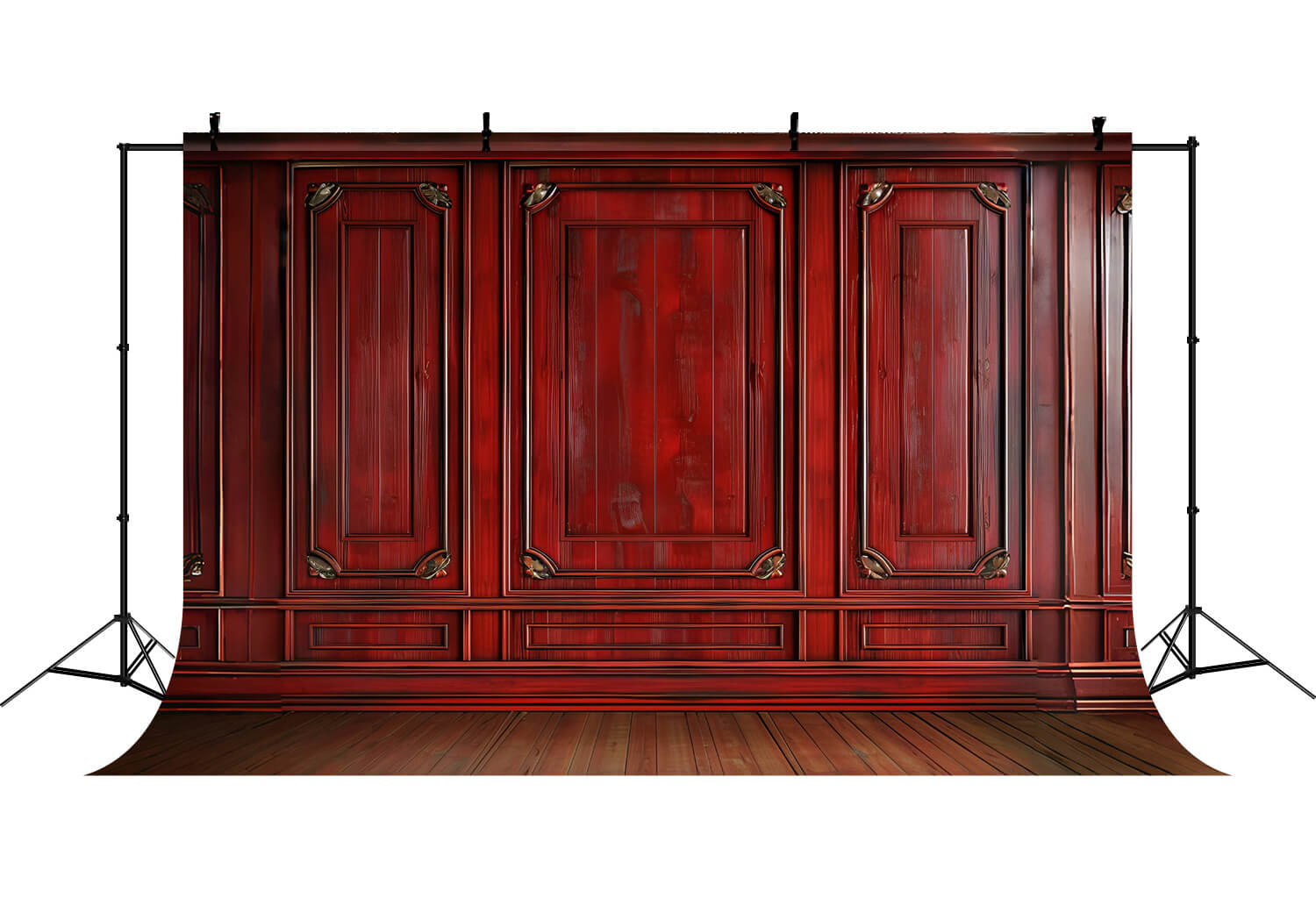 Sfondo Pavimento In Legno Vintage Rosso Retro Da Parete RR6-70