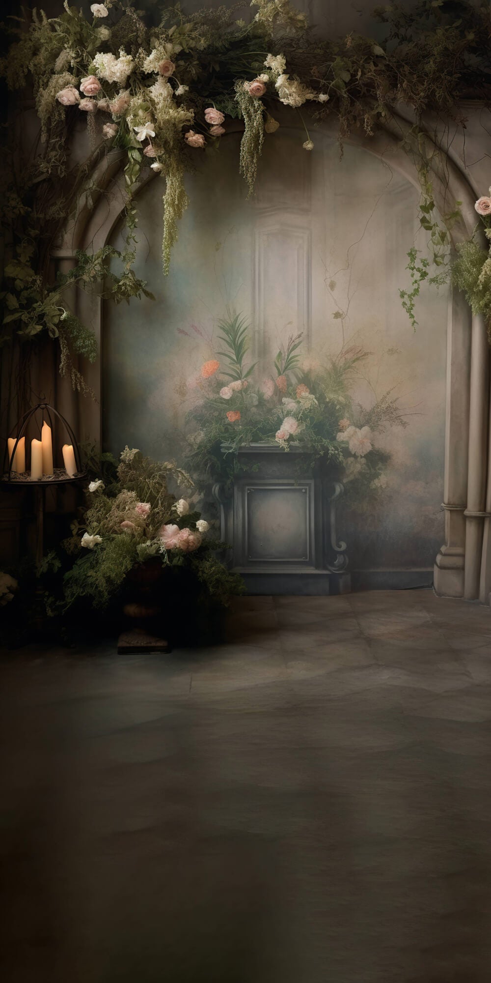 Sfondo Di Belle Arti Retro Con Spazzata Floreale Astratta RR6-98