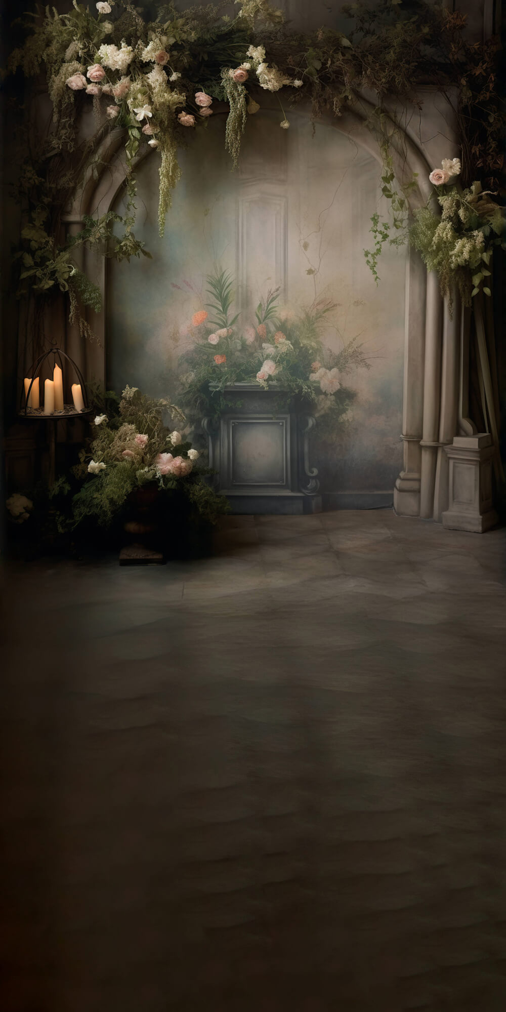 Sfondo Di Belle Arti Retro Con Spazzata Floreale Astratta RR6-98