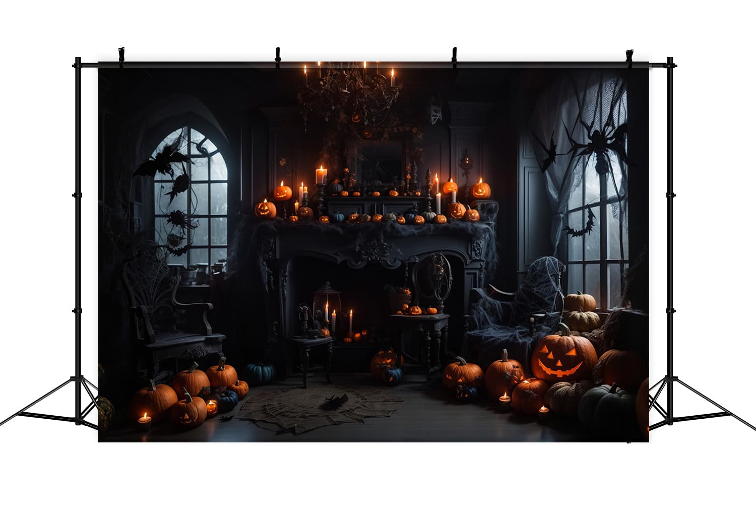 Sfondo Di Candele Di Zucca Per La Stanza Di Halloween RR7-114