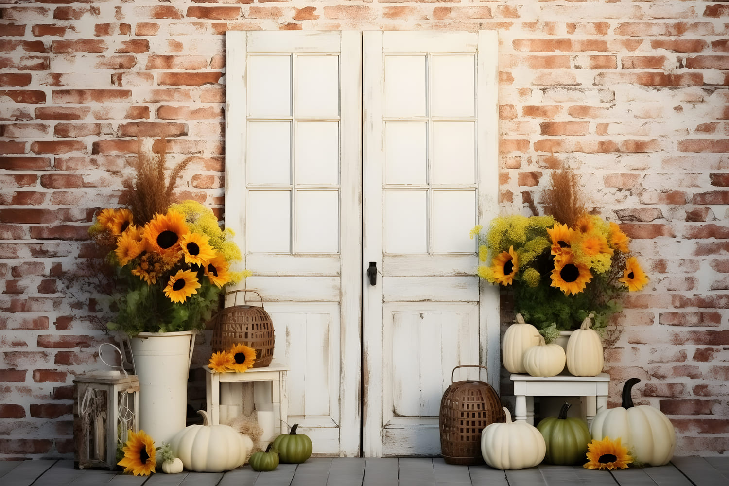 Sfondo Autunnale Con Zucca Girasole RR7-116