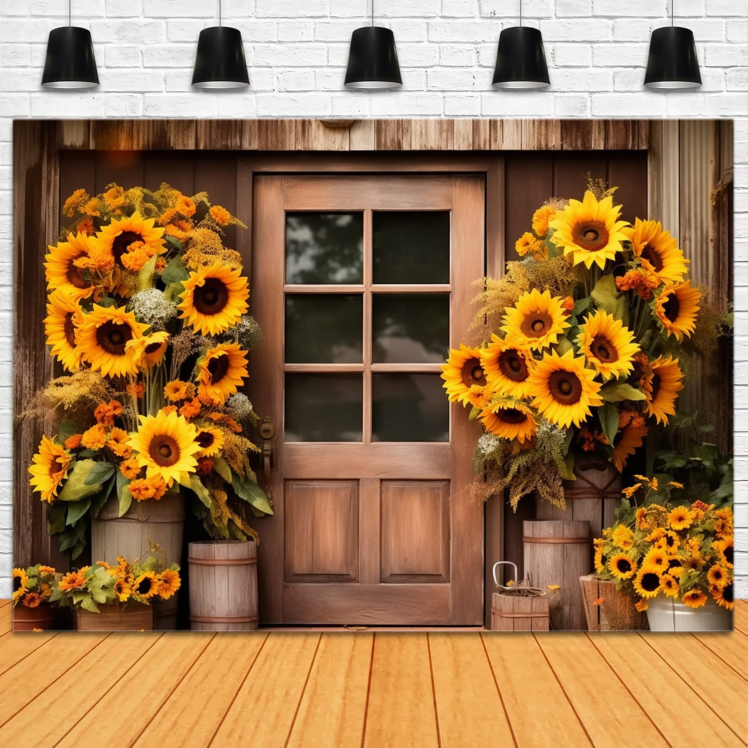 Sfondo Fotografico Autunnale Con Girasoli RR7-124