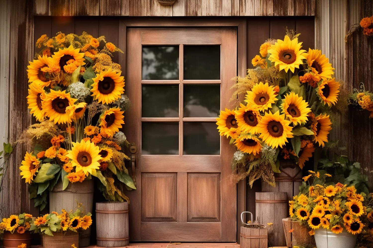 Sfondo Fotografico Autunnale Con Girasoli RR7-124