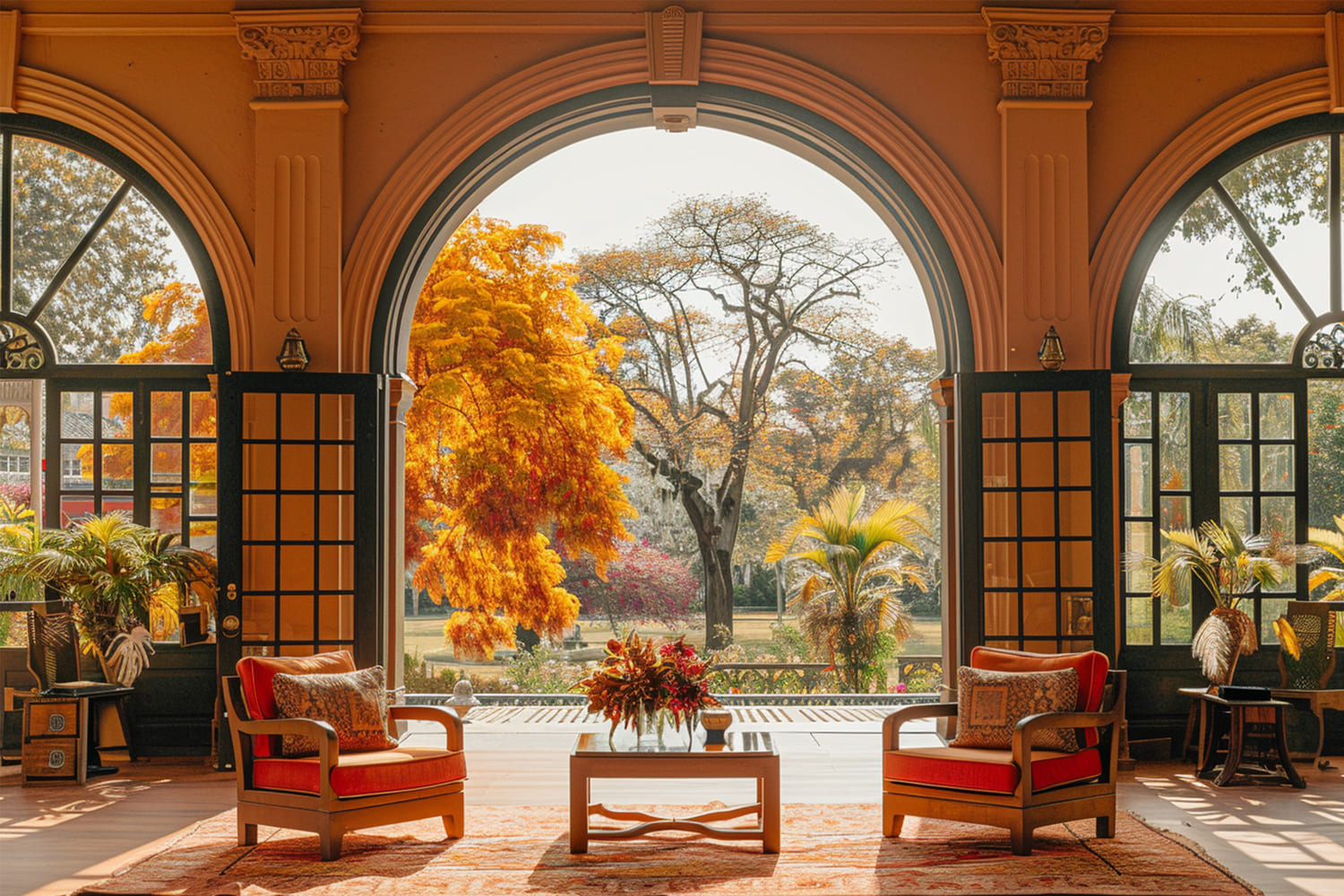 Alberi Di Acero Autunnali All'Esterno Dello Scenario RR7-140