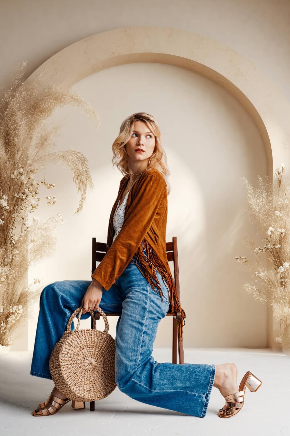 Sfondo Fotografico Boho Dell'Ora D'Oro RR7-15