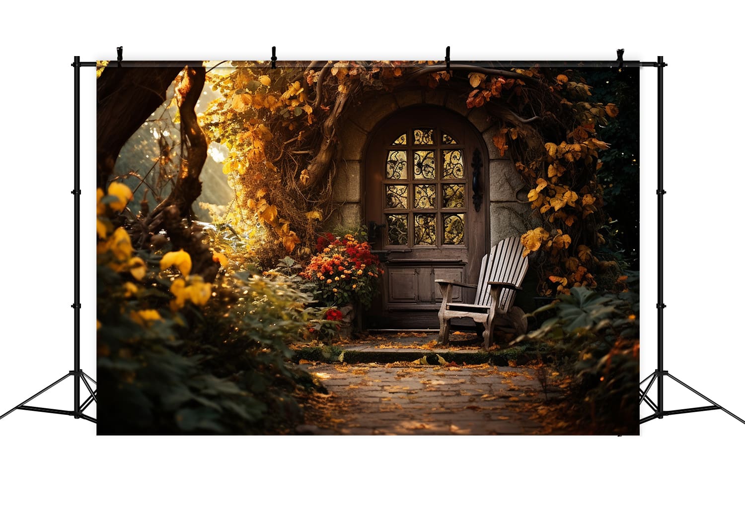 Sfondo Giardino Fiori Foglie Autunnali R R7-171