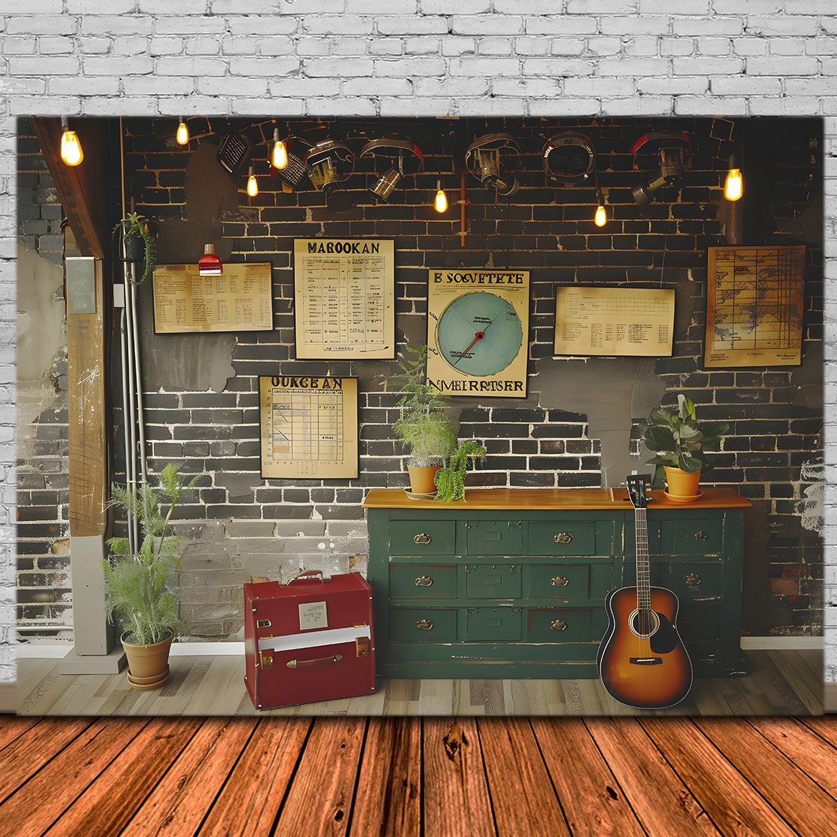 Programma Di Studio Muro Di Mattoni Sfondo Ritorno A Scuola RR7-193