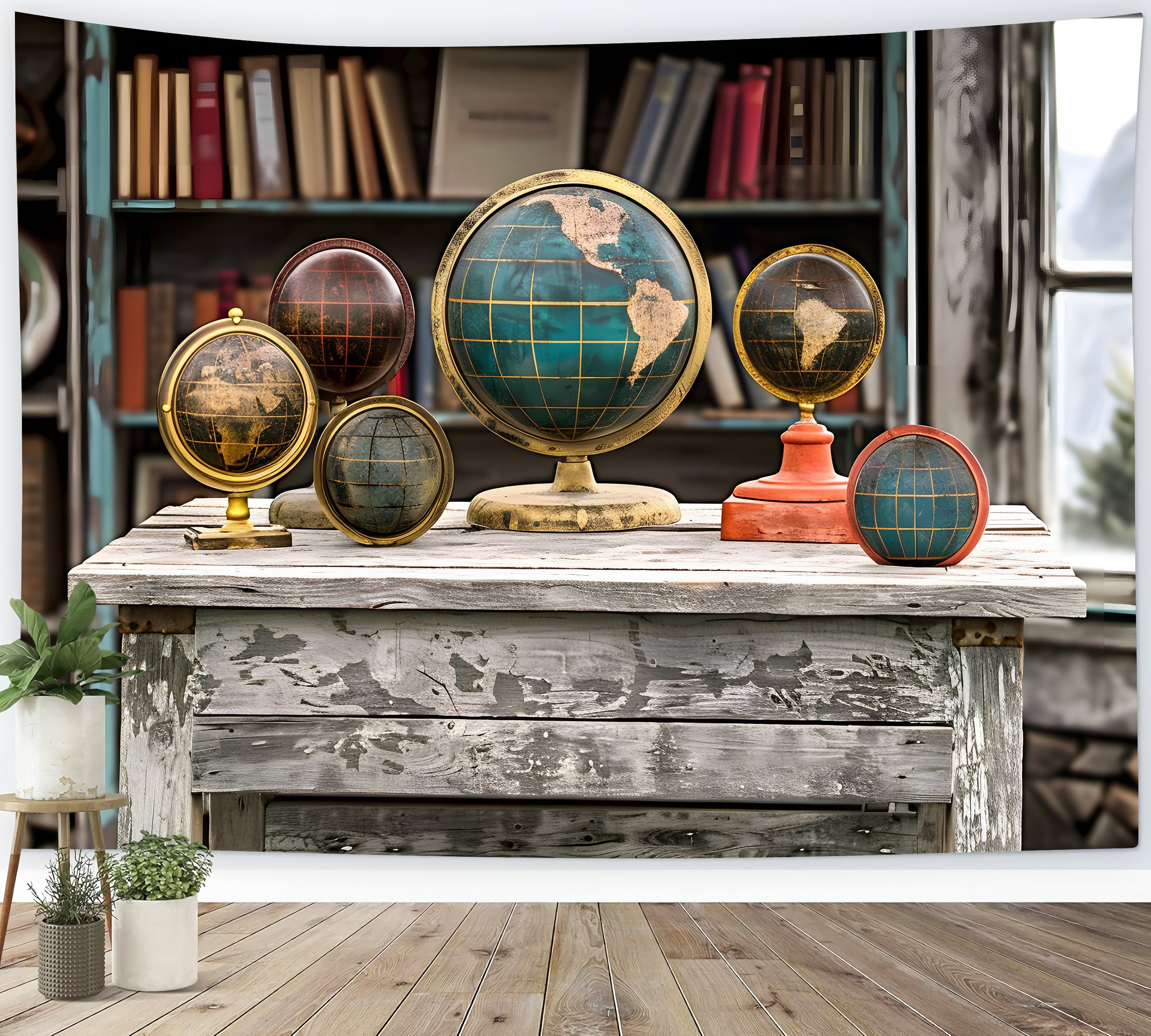 Globo Vecchia Scrivania Ritorno A Scuola Sfondo RR7-195