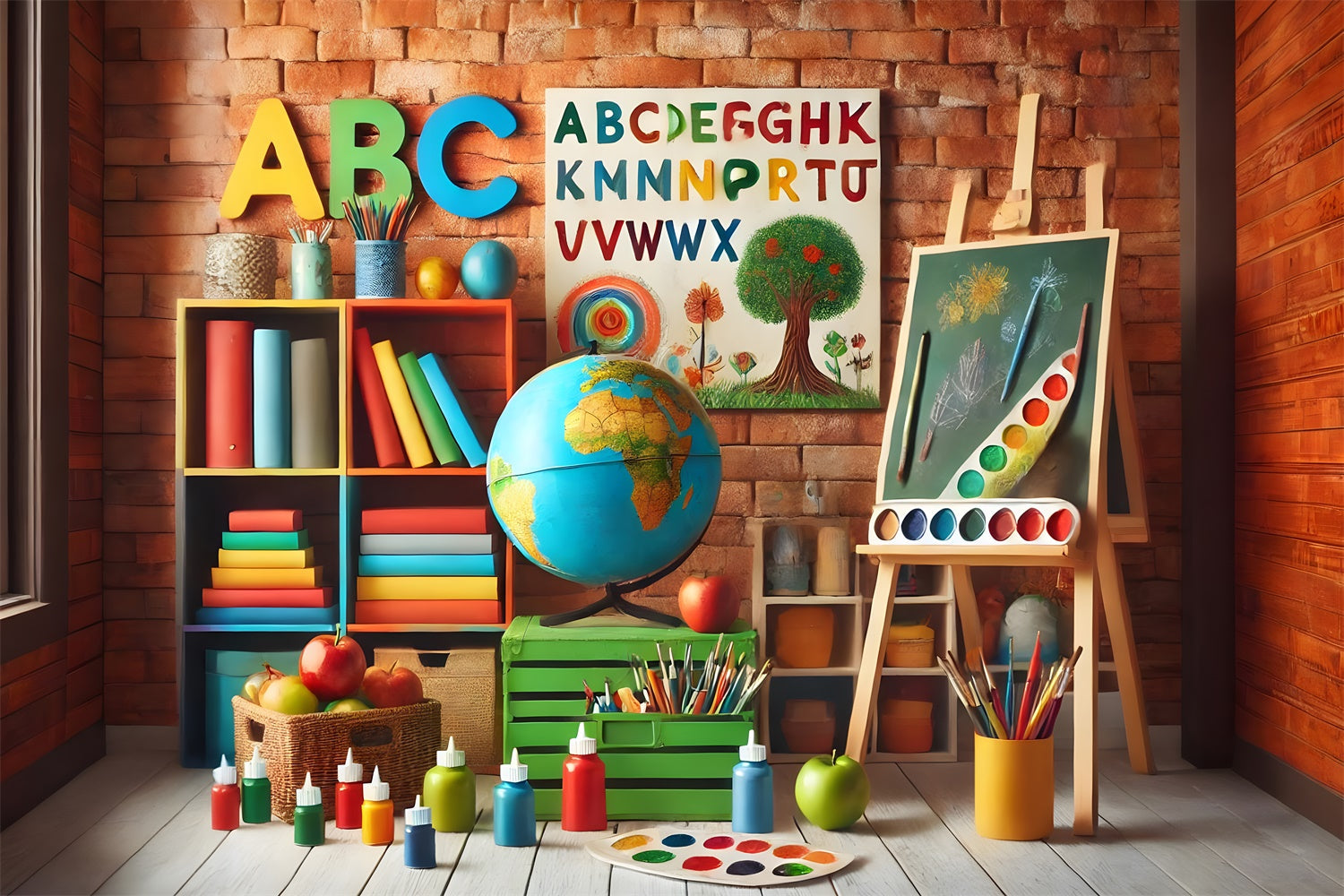 Aula Di Pittura Ritorno A Scuola Sfondo RR7-208