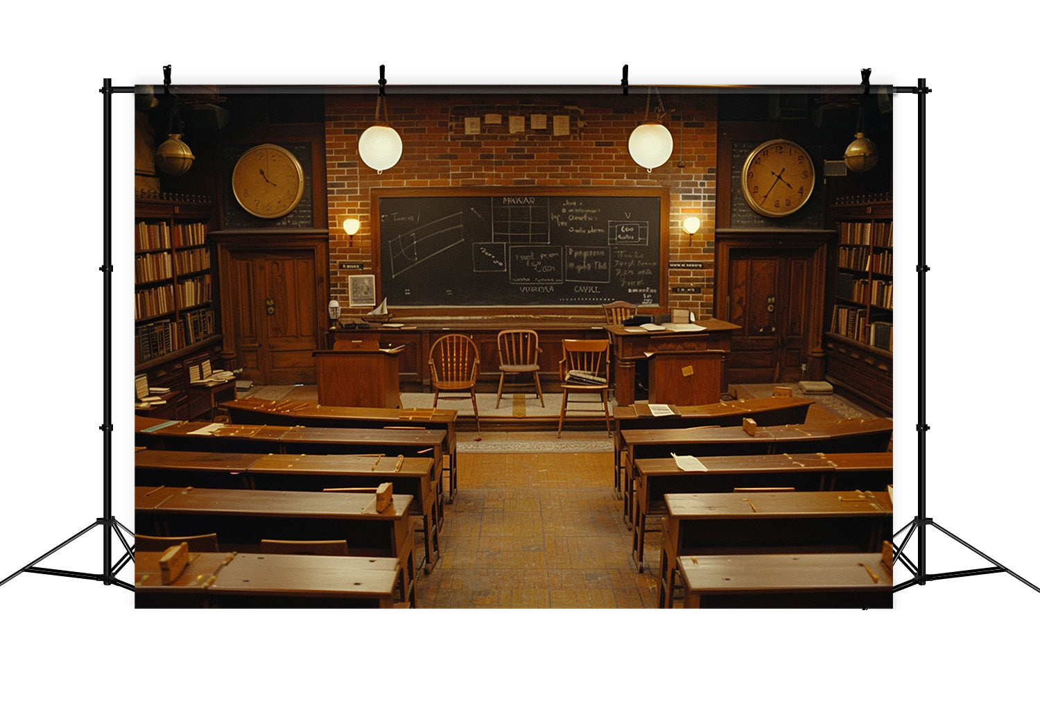 Sfondo Scuro Per Il Ritorno A Scuola In Aula Retro RR7-215