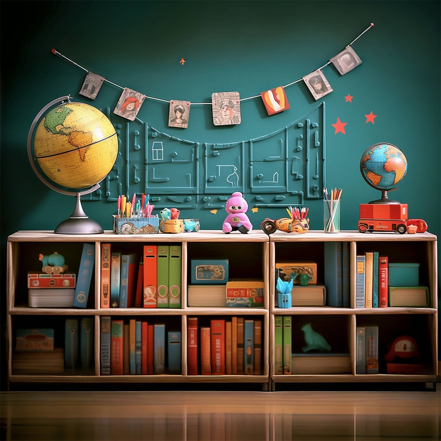 Libri Globe Toys Sfondo Ritorno A Scuola RR7-216