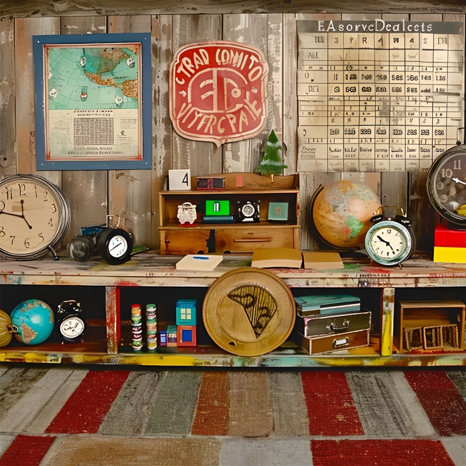 Retro Ripostiglio Sfondo Per Il Ritorno A Scuola RR7-222