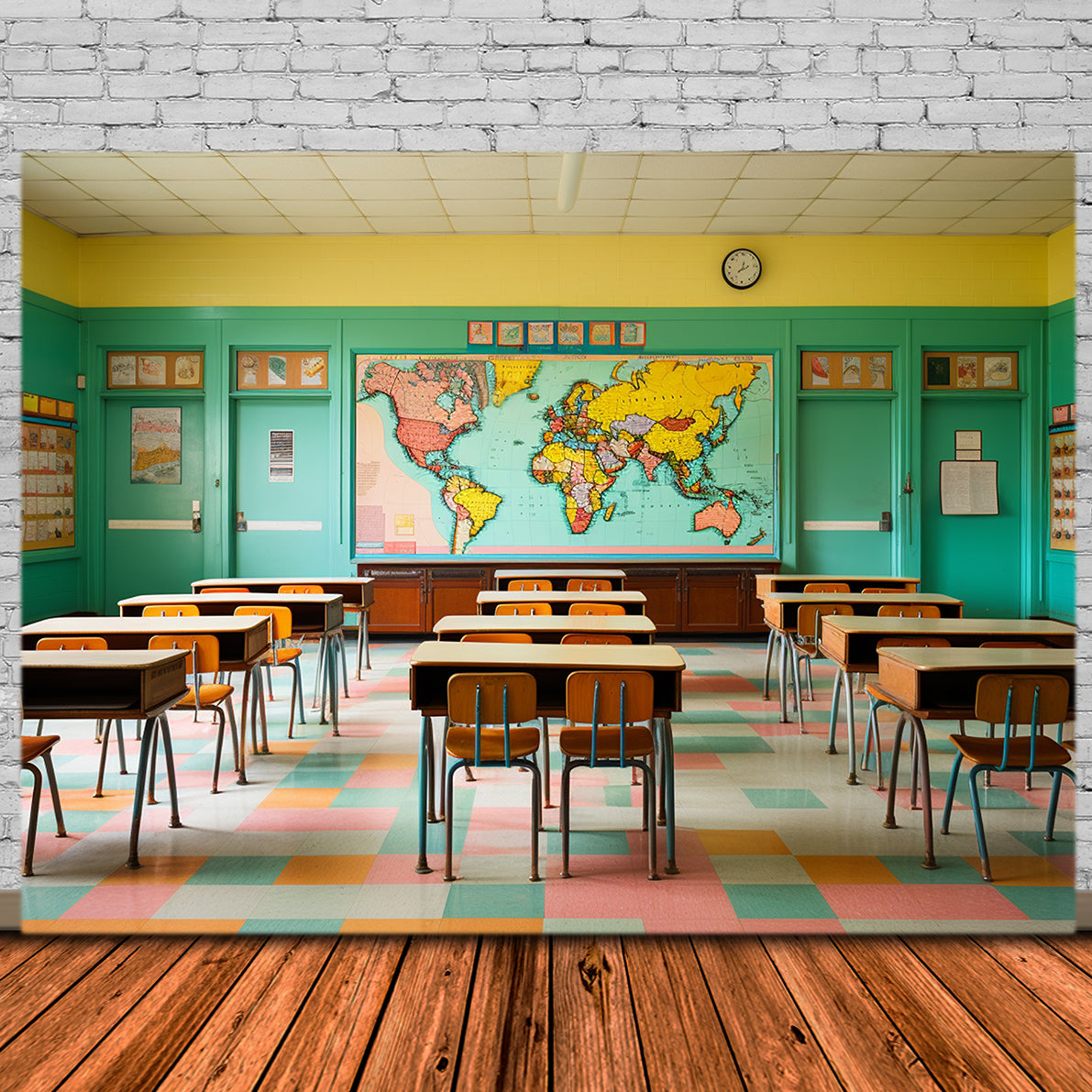 Ritorno A Scuola Sfondo Verde Per L'Aula RR7-224