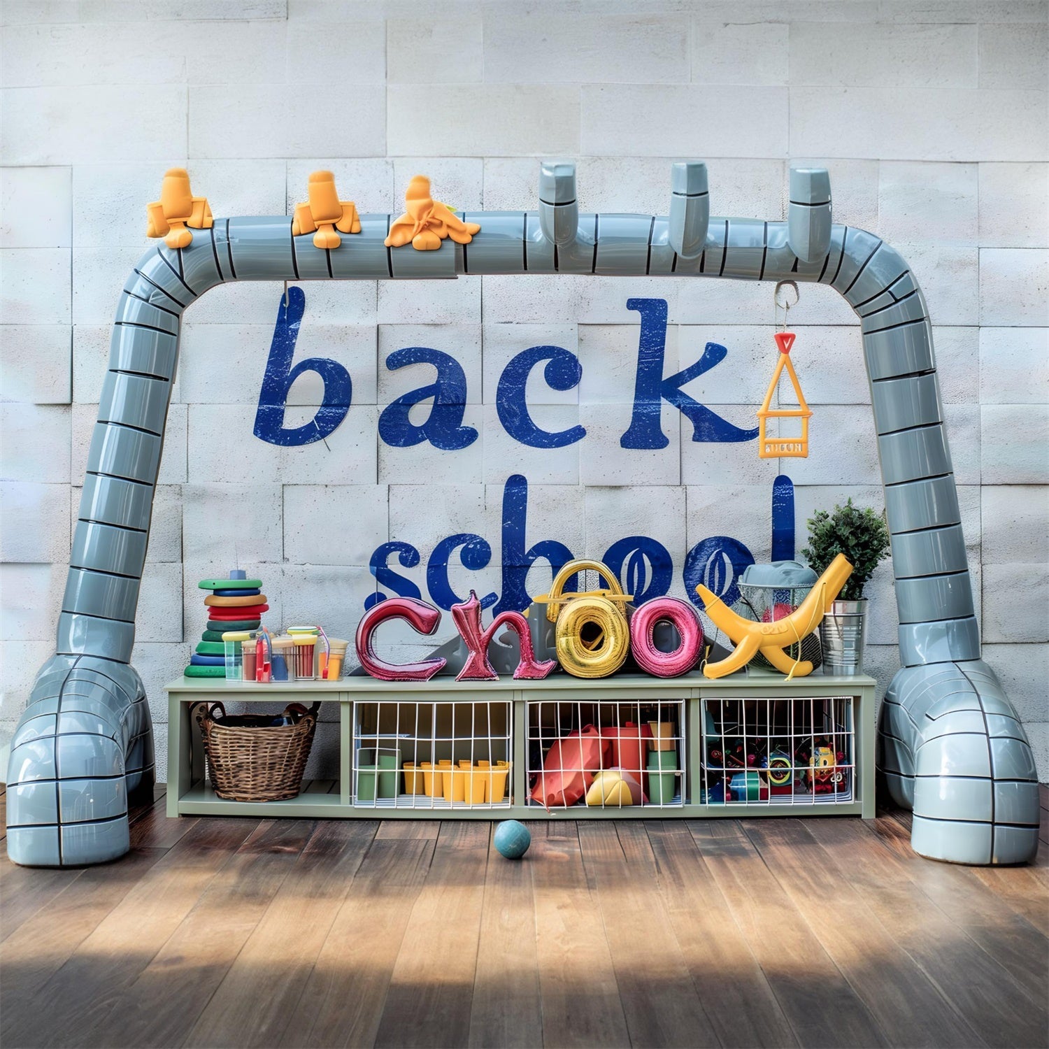 Sfondo Fotografico Per Il Ritorno A Scuola Con Giocattoli RR7-229
