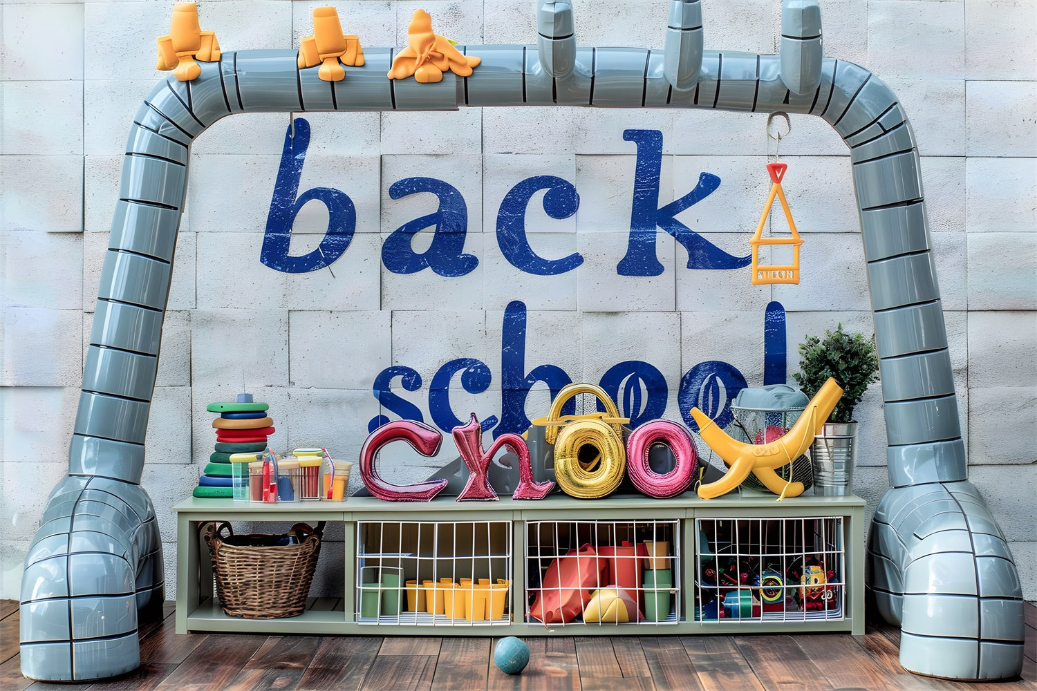 Sfondo Fotografico Per Il Ritorno A Scuola Con Giocattoli RR7-229