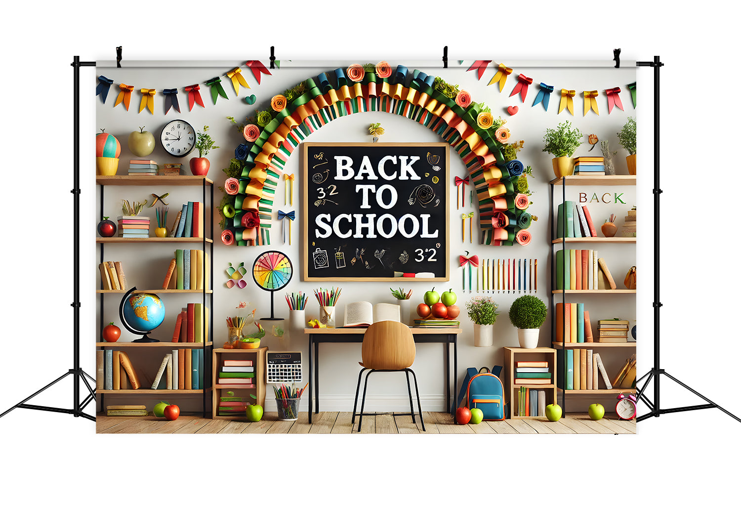Sfondo Della Sala Studio Decorata Per Il Ritorno A Scuola RR7-237