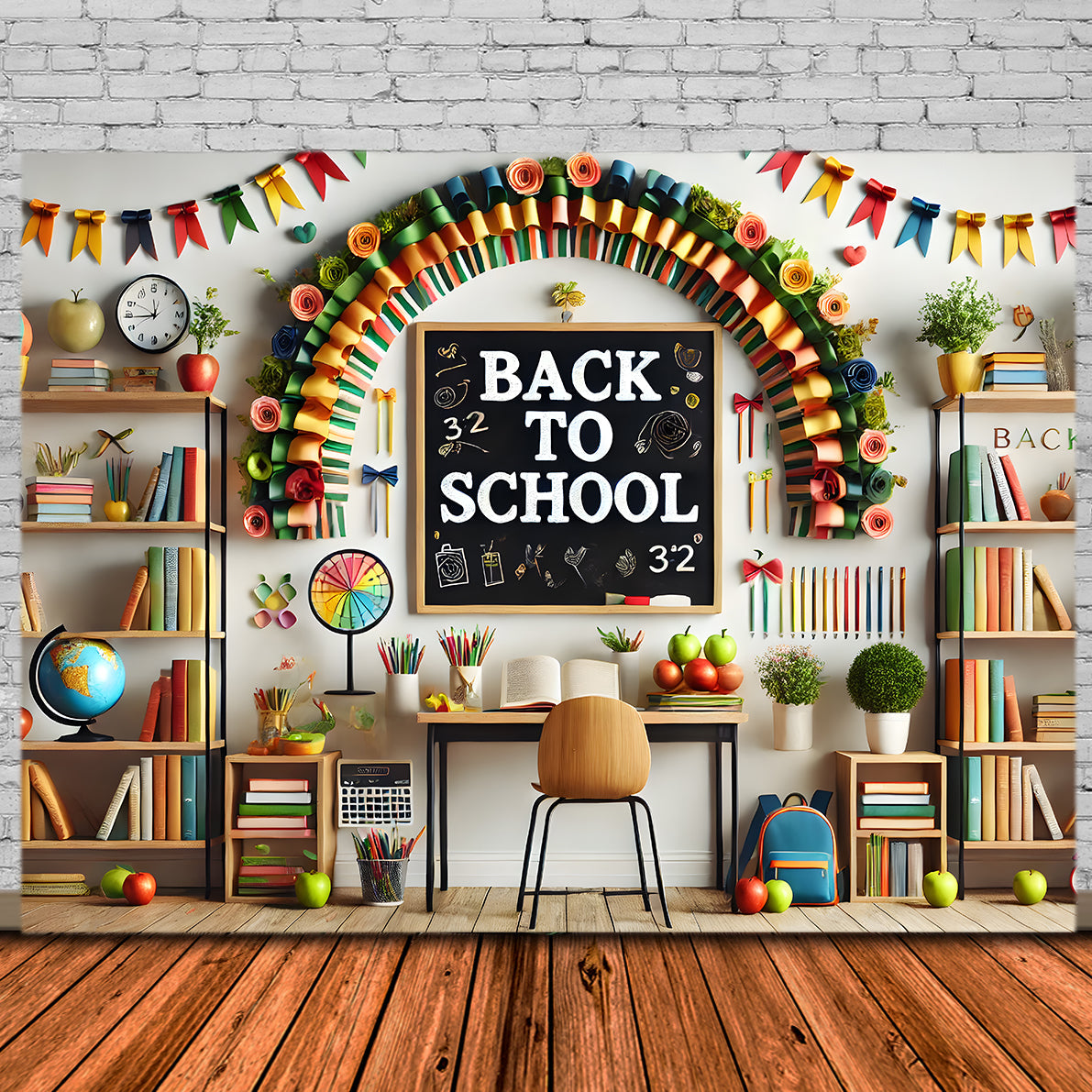 Sfondo Della Sala Studio Decorata Per Il Ritorno A Scuola RR7-237