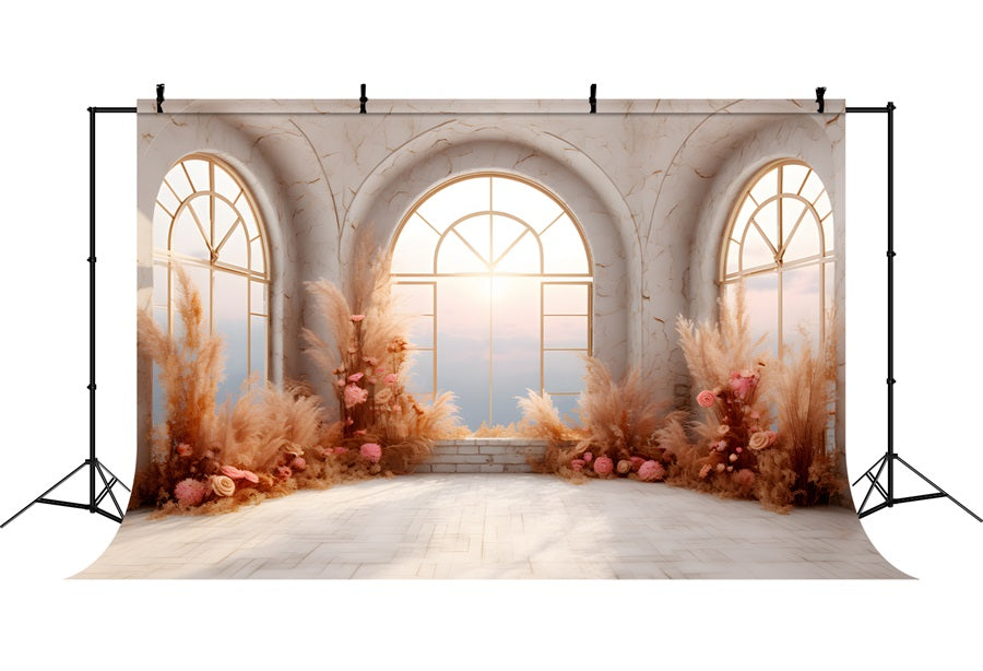 Sfondo Autunno Eleganza Pampa Erba Floreale Arco RR7-248