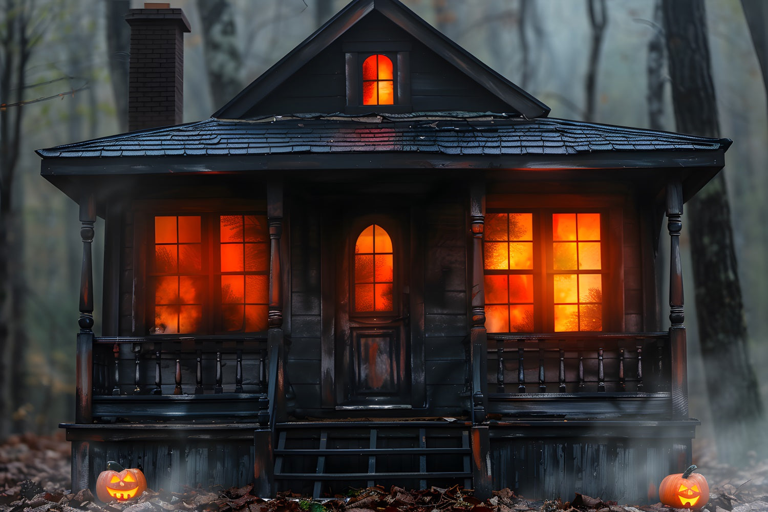 Sfondo Di Halloween Pumpkin Spooky Cabinwoods RR7-257
