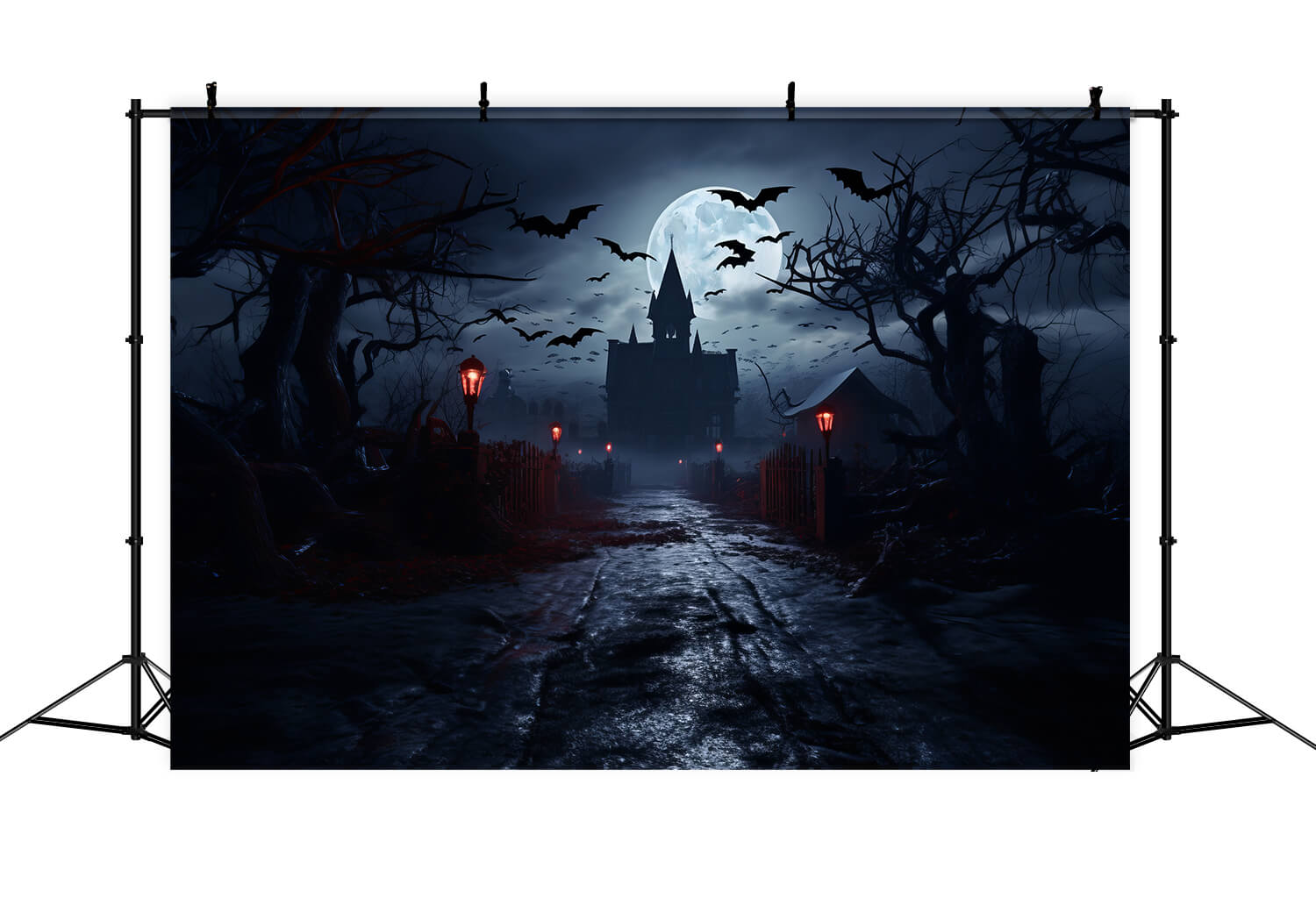 Sfondo Di Case Stregate Di Halloween Spettrale RR7-26